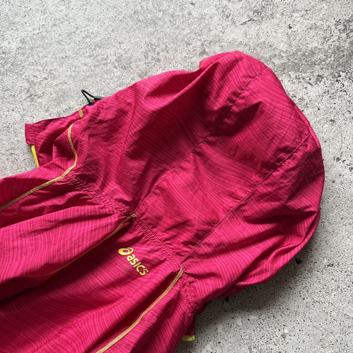 Asics Asics Womens Pink Neon Yellow Full Zip Hooded Running Jacket Size M / US 6-8 / IT 42-44 - 6 Thumbnail