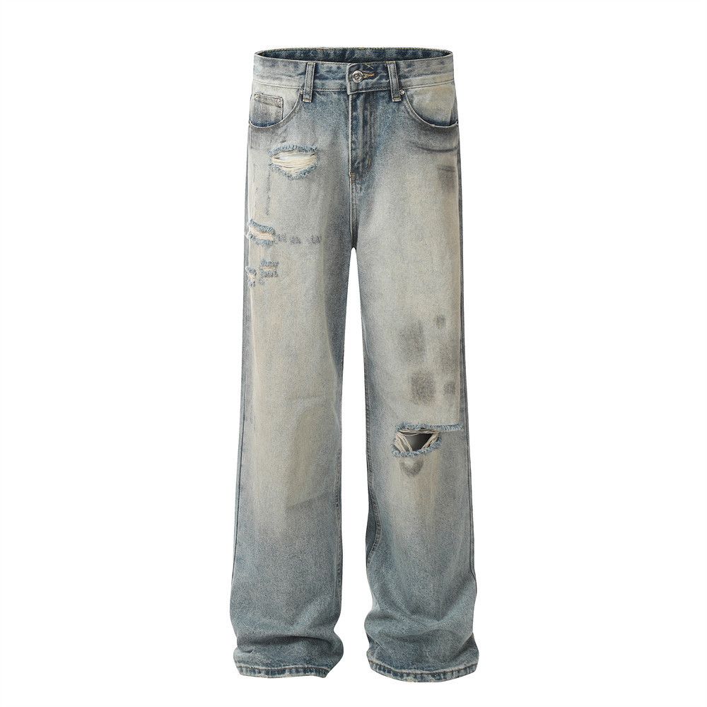 Japanese Brand × Jean Heavy distressed loose casual washed ripped jeans Size US 34 / EU 50 - 1 Thumbnail