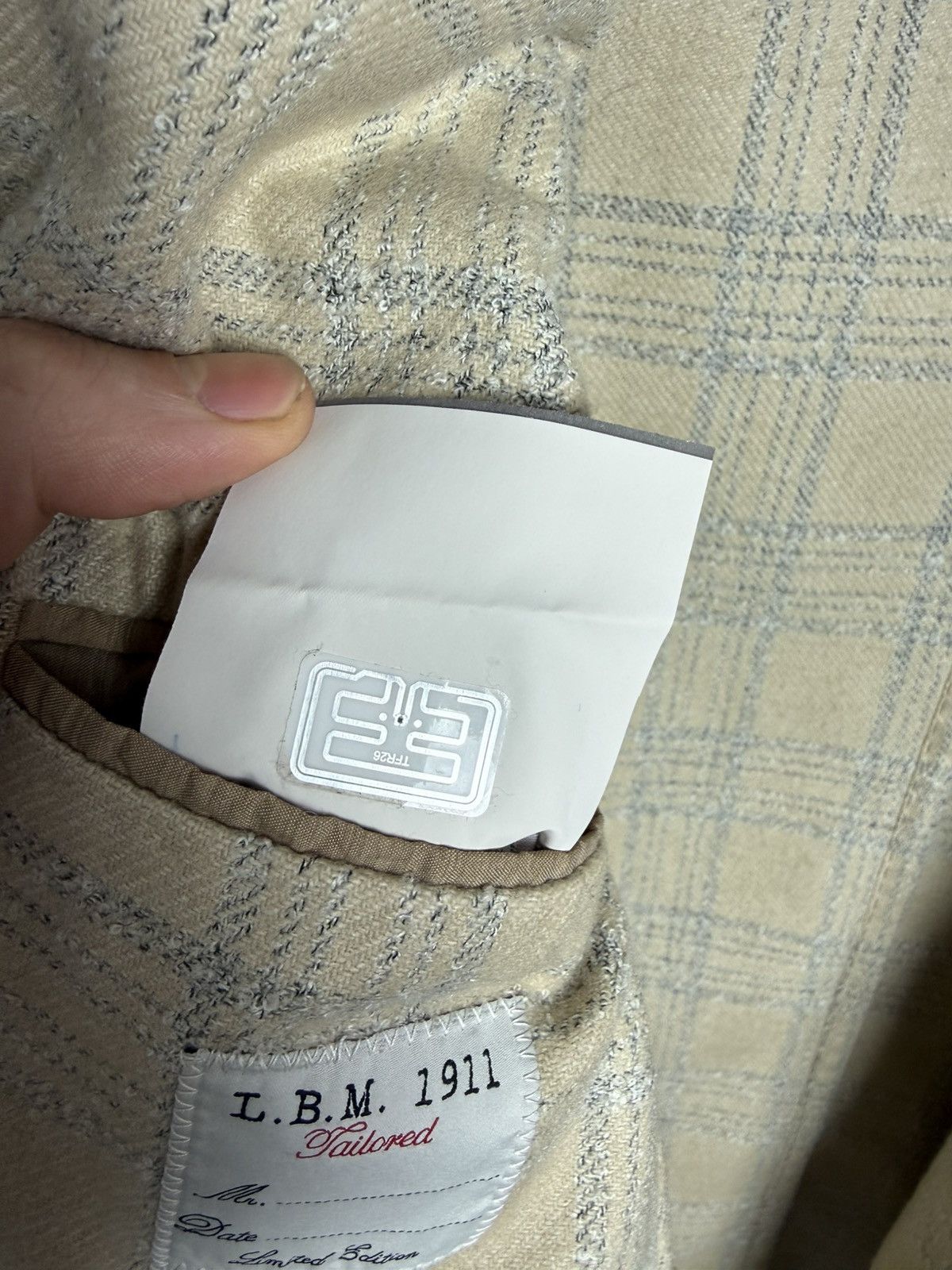 L.B.M. 1911 L.B.M. 1917 Jack Checked Cotton/Wool Blazer Grey size 48R M Size 48R - 12 Thumbnail