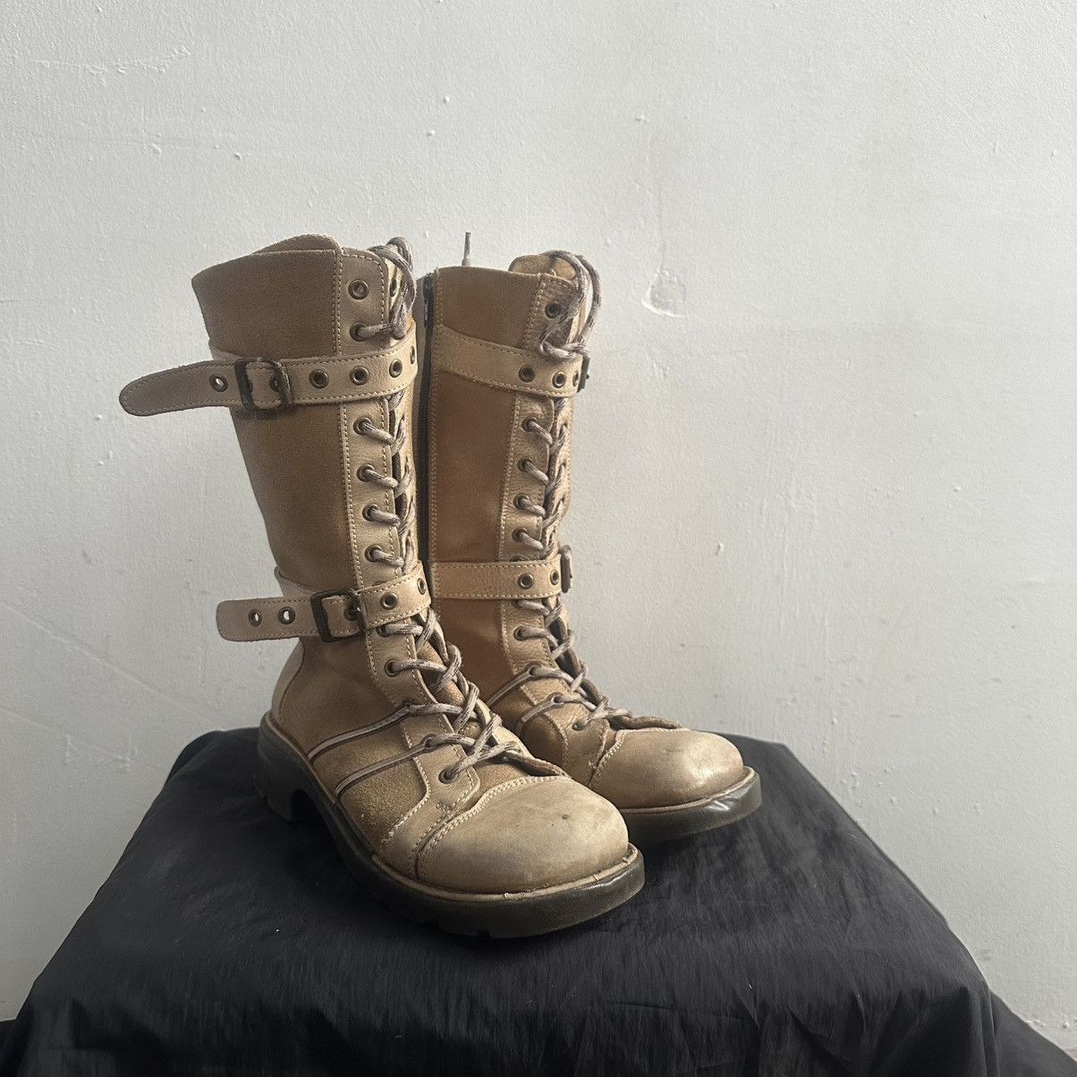 New Rock Fort Rae Bew rock style punk Leather knee High Boots Size US 9 / IT 39 - 2 Thumbnail