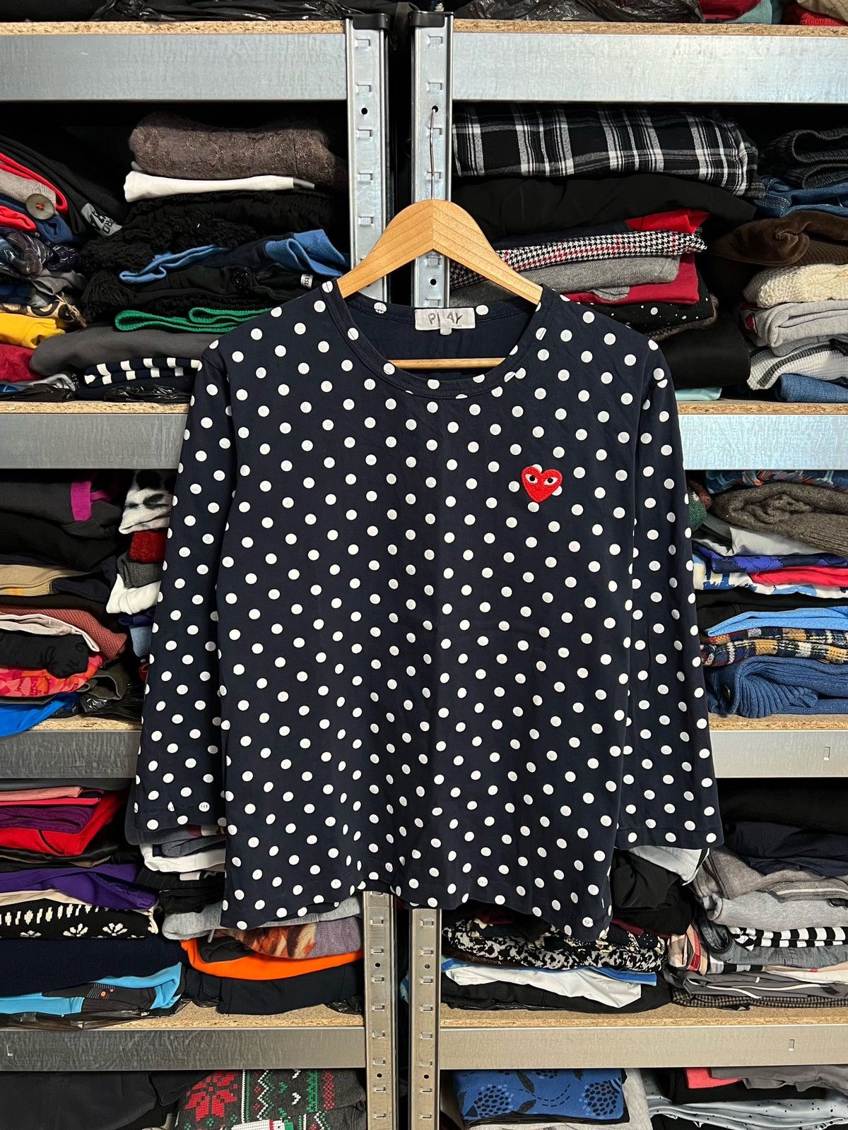 CDG by Comme des Garcons PLAY Comme des Garcons Polka Dot Women's Long Sleeve T-Shirt Size L / US 10 / IT 46 - 1 Thumbnail