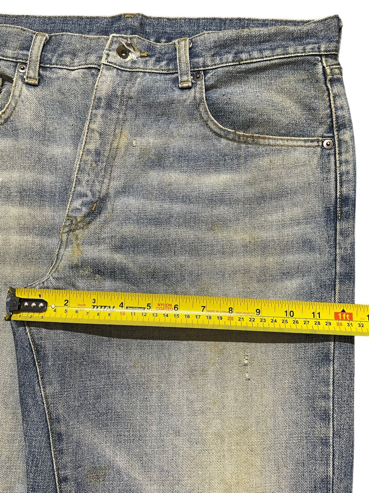 Uniqlo Vintage Uniqlo Blue Mud Wash Faded Distress Whiskers Baggy Size US 36 / EU 52 - 15 Thumbnail
