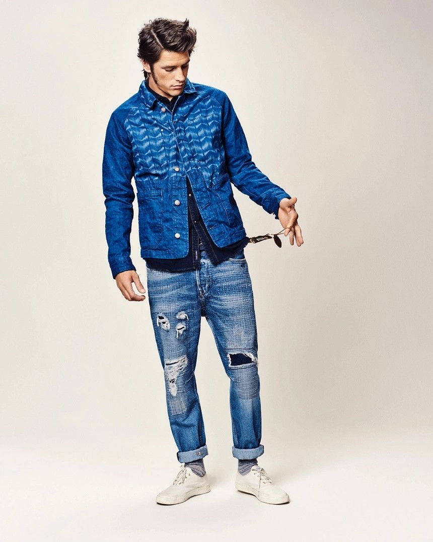Scotch & Soda SCOTCH & SODA Ams Radio Blauw Denim Jacket Mr. Blue Printed Size US L / EU 52-54 / 3 - 2 Thumbnail