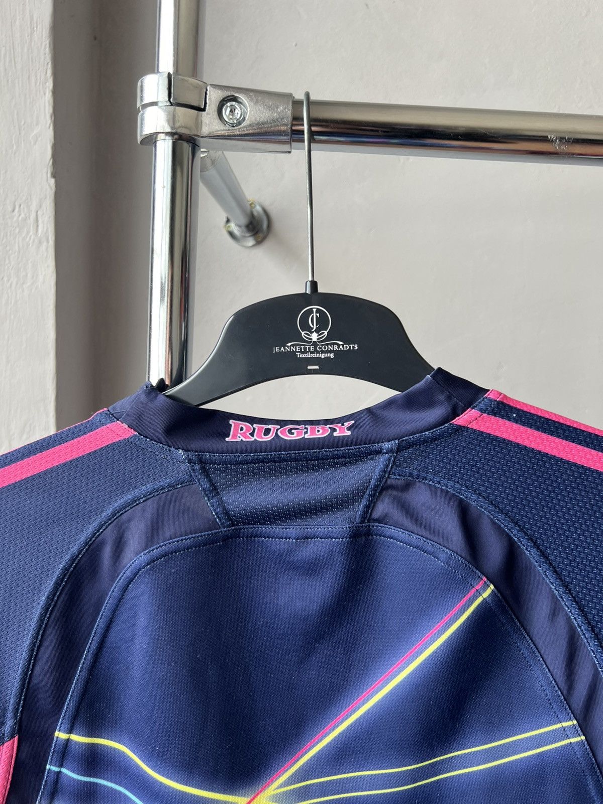 Adidas France Stade Francais Paris Rugby rare designer jersey shirt Size US M / EU 48-50 / 2 - 14 Thumbnail