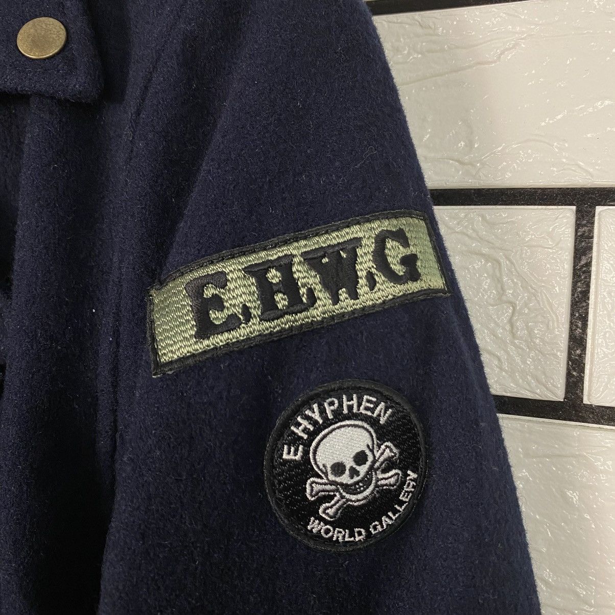 Japanese Brand Ehyphen World Gallery Wool Biker Jacket Double Collar Size US M / EU 48-50 / 2 - 19 Thumbnail