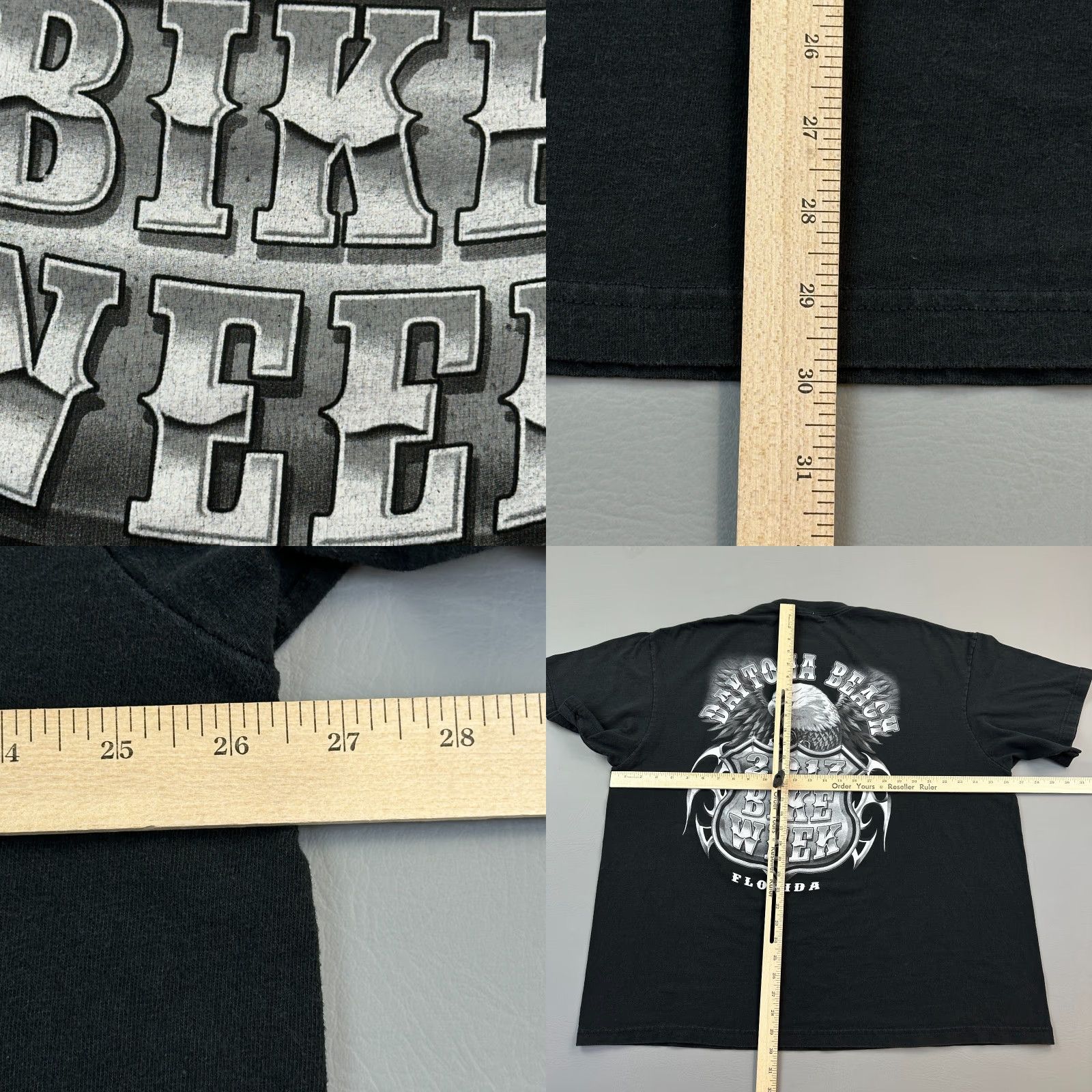 Vintage Daytona Beach Bike Week Shirt Mens 3XL Black 2017 Florida Bald Eagle Biker Tee Size US XXL / EU 58 / 5 - 8 Thumbnail