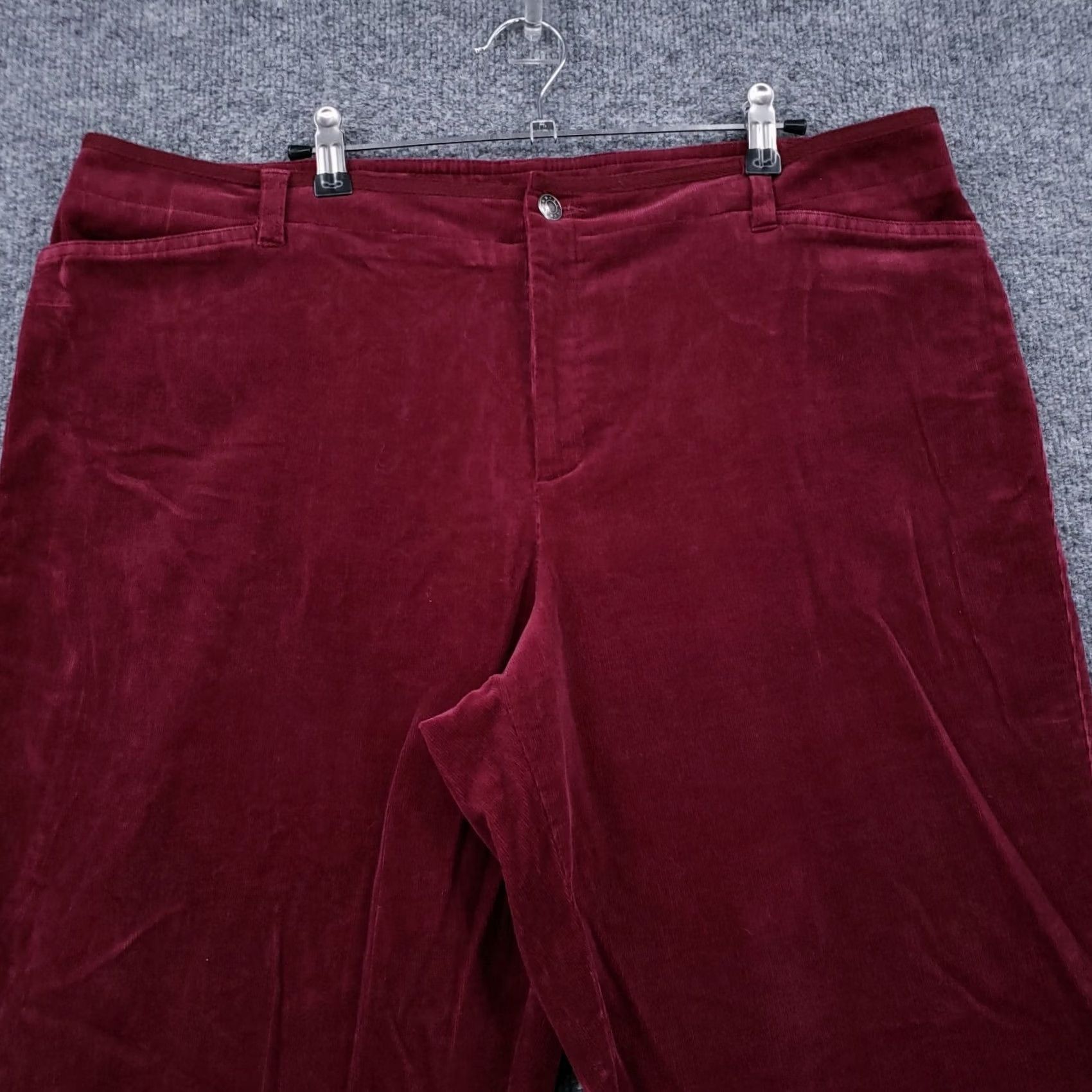 Vintage Crazy Horse Jeans Womens 16 High Rise Bootcut Zip Dark Wash Red Corduroy Jeans Size 38" / US 16 / IT 52 - 5 Thumbnail