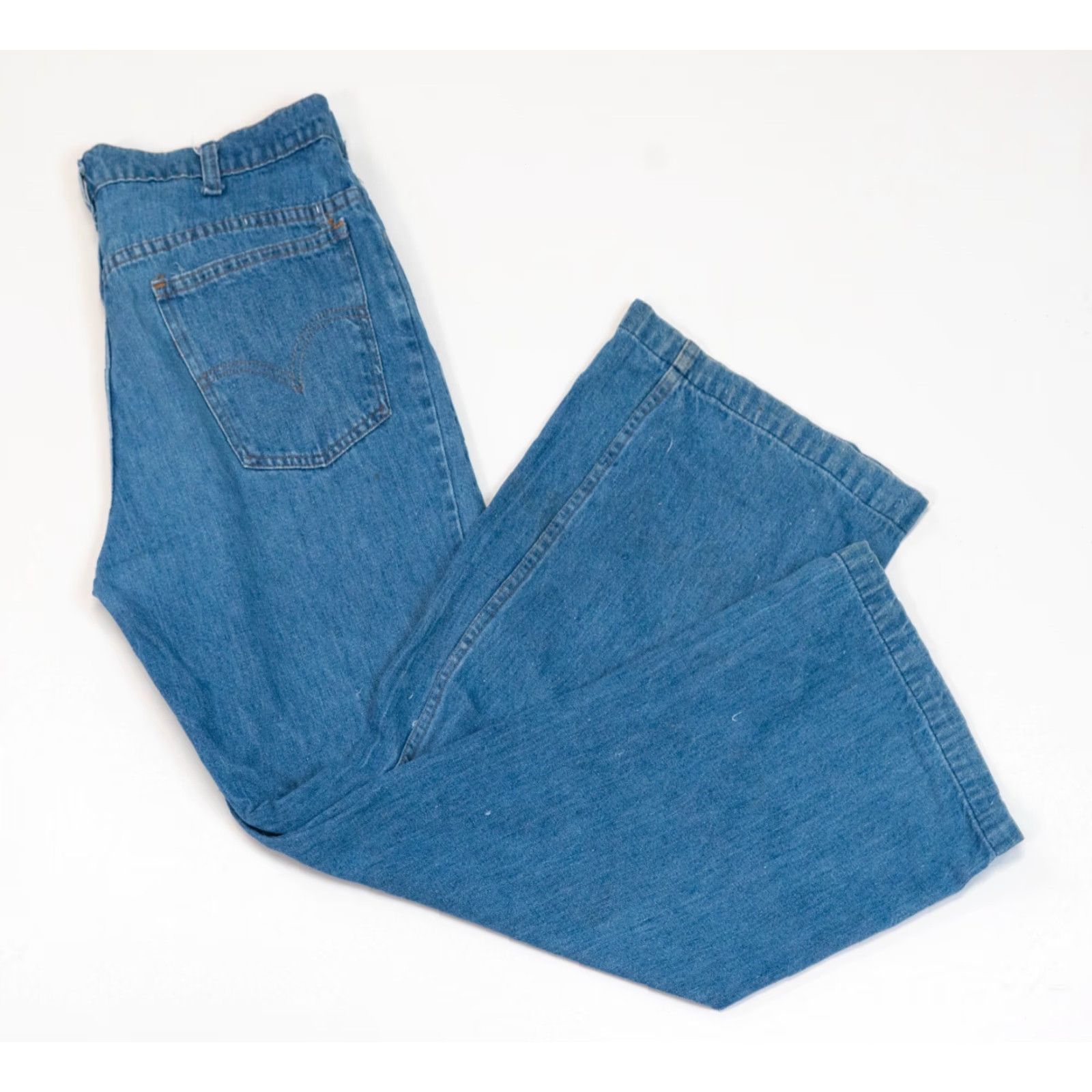 Levi's VINTAGE Levi's 501 Orange Tab True VTG Denim Jeans 33x30 Bell Bottom 70s 646 RARE ERROR Size US 33 - 2 Thumbnail