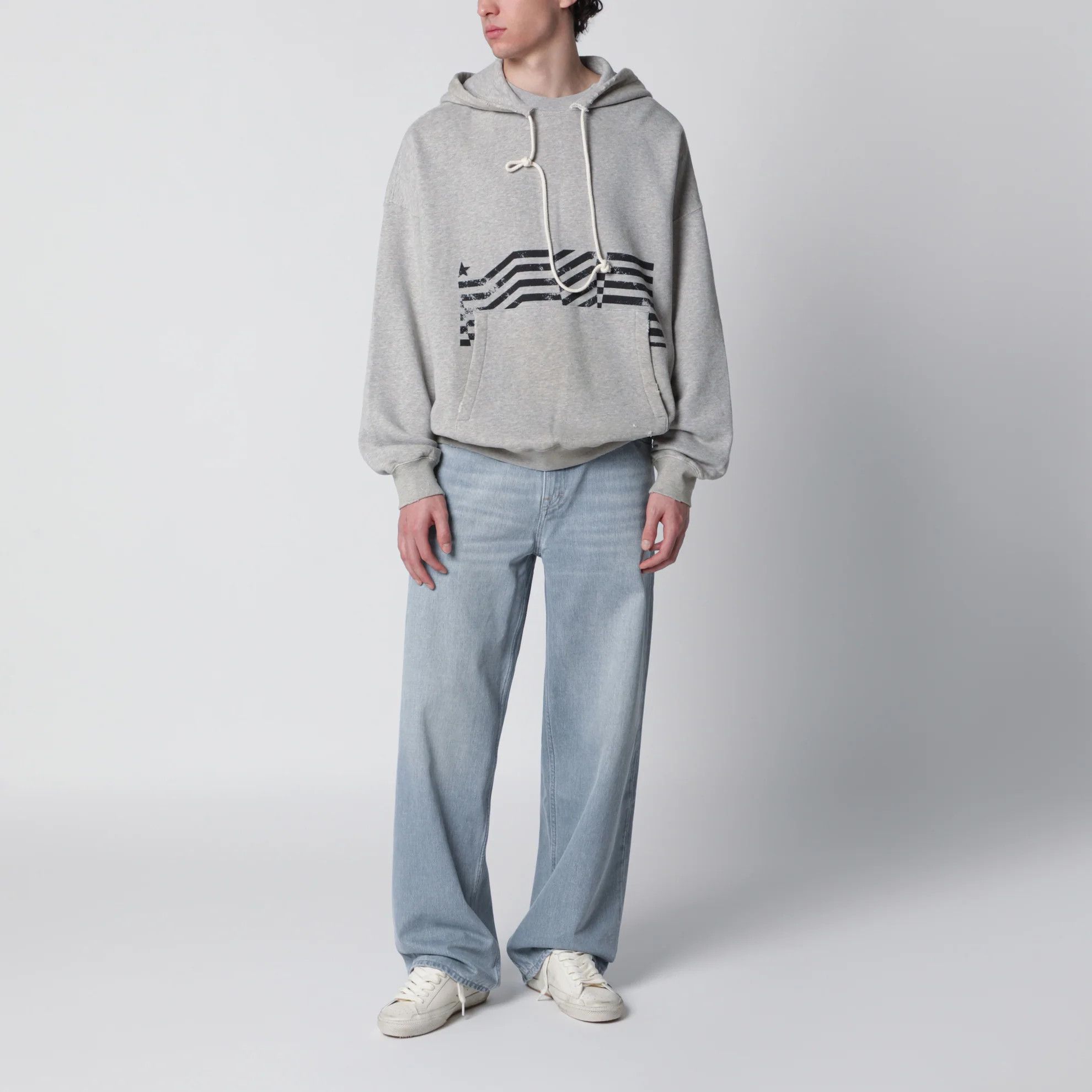 Golden Goose o1d2blof0426 Print Sweatshirt Hoodie in Gray Size US M / EU 48-50 / 2 - 1 Thumbnail