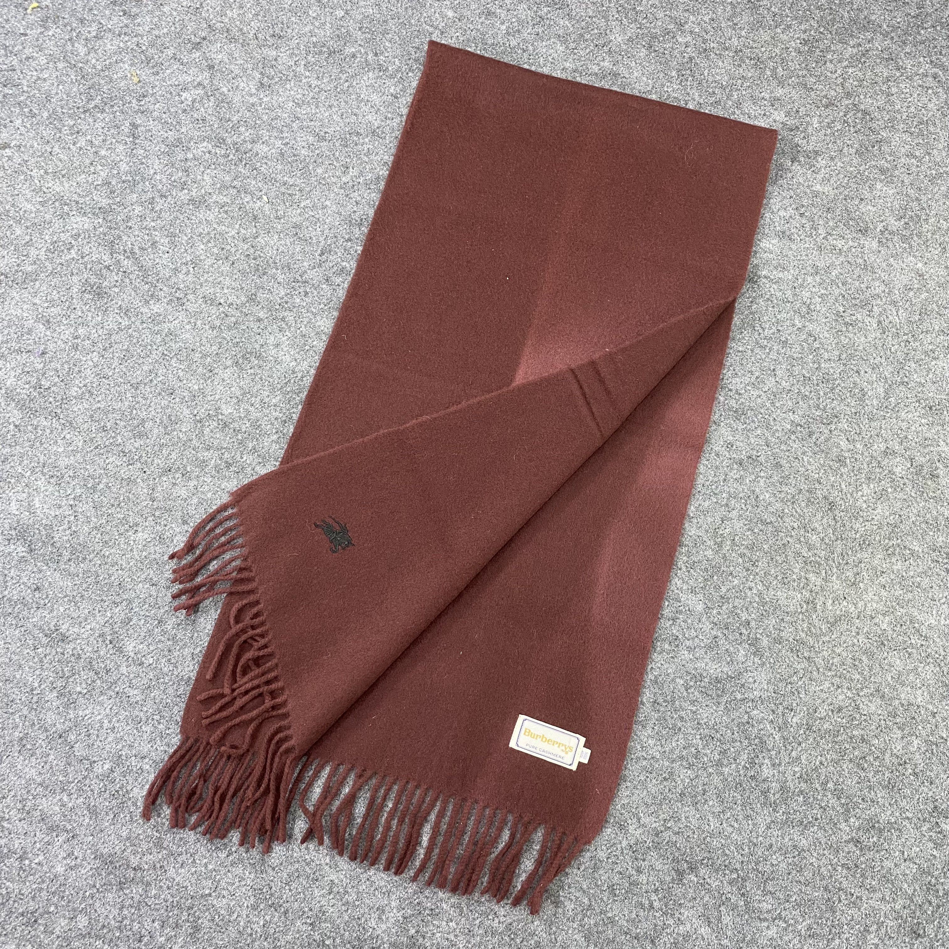 Burberry Vintage Burberry Pure Cashmere Scarf/Muffler/Neckwear-T1106 Size ONE SIZE - 3 Thumbnail