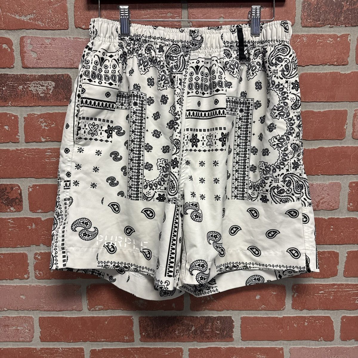 PURPLE BRAND Athletic Shorts BANDANA PRINT SHORTS size L