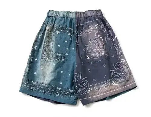 Japanese Brand 21SS Tokyo Union Bandana Paisley Faded Two Tone Shorts Size US 32 / EU 48 - 2 Thumbnail