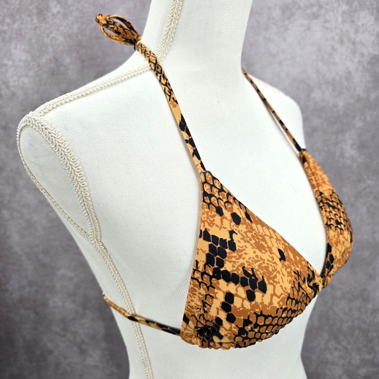 Other Yellow Black Animal Print String Padded Bikini Top Swim M Size M / US 6-8 / IT 42-44 - 4 Thumbnail