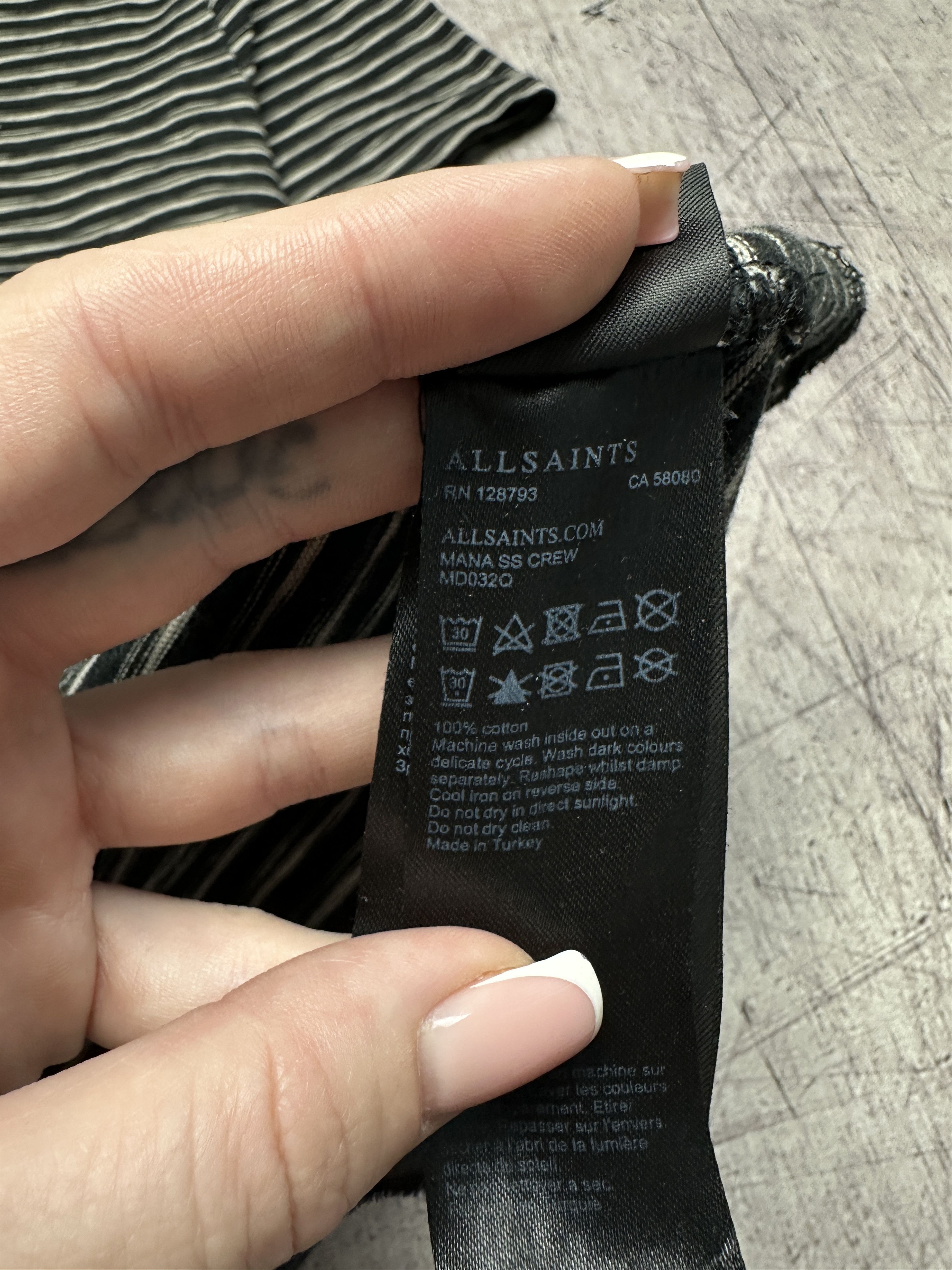 Allsaints Allsaints Mens Mana Crew Neck Striped T-Shirt Size US XS / EU 42 / 0 - 5 Thumbnail