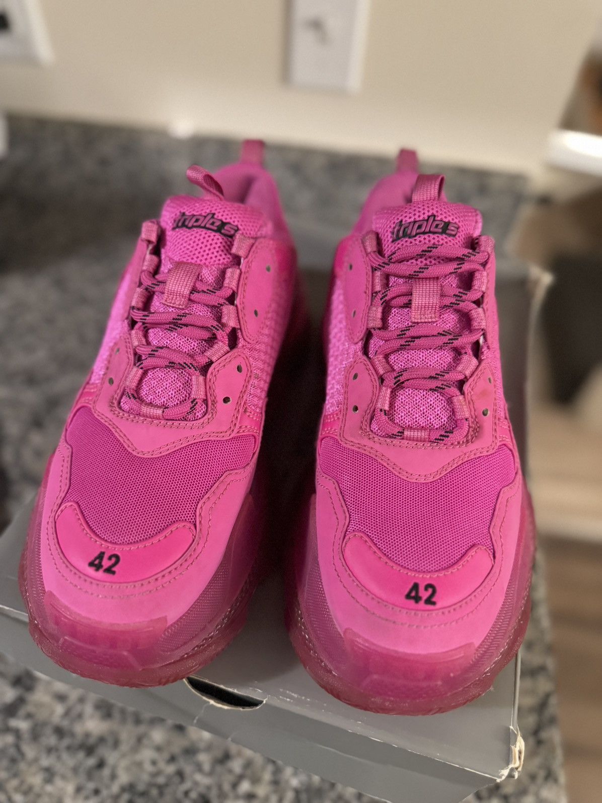 Balenciaga Balenciaga Pink Low Top Triple S 42EU/12US Women Size US 12 / IT 42 - 7 Thumbnail