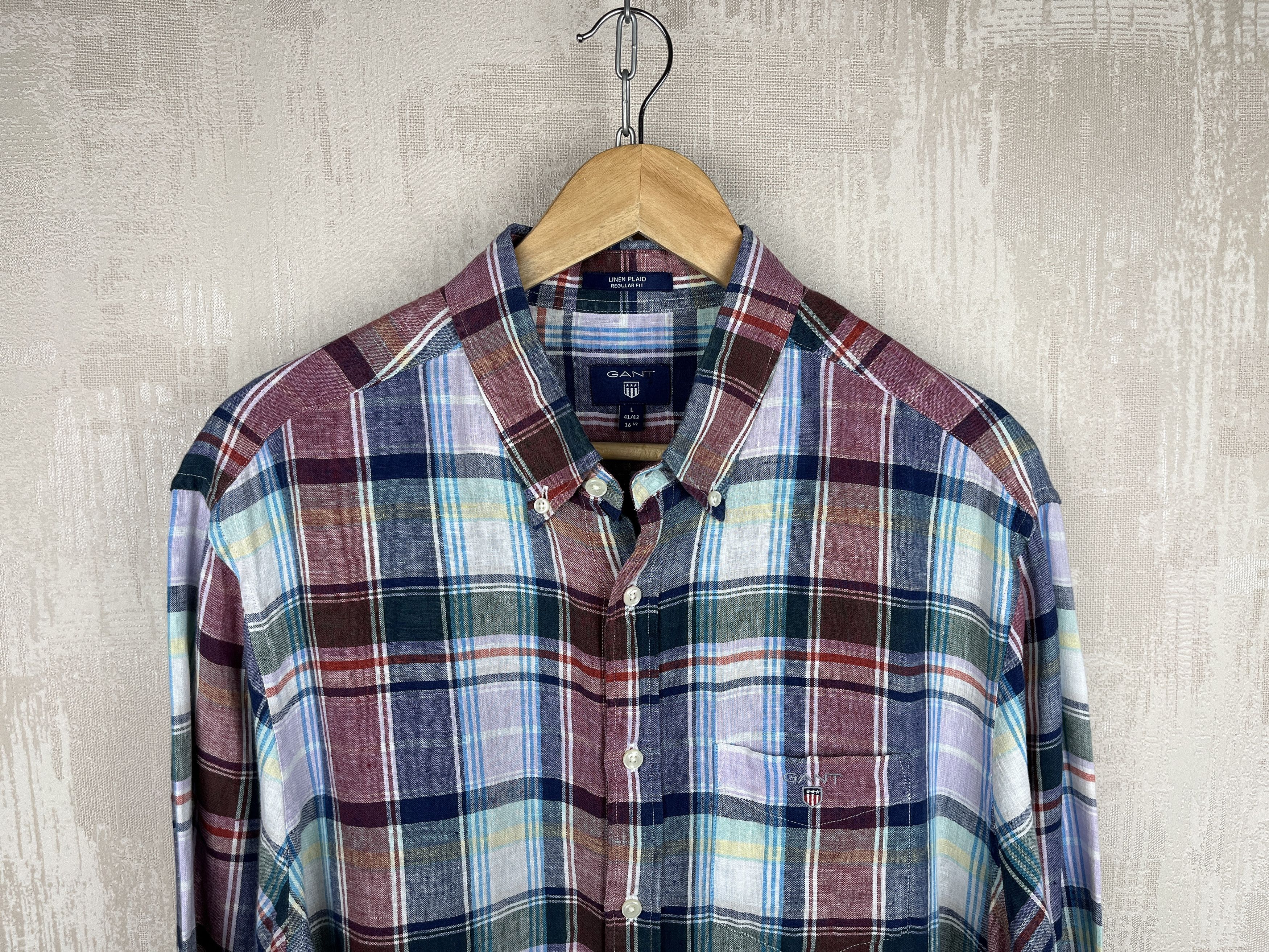 Gant Gant Linen Plaid Check Long Sleeve Shirt Button Down Size US L / EU 52-54 / 3 - 4 Thumbnail