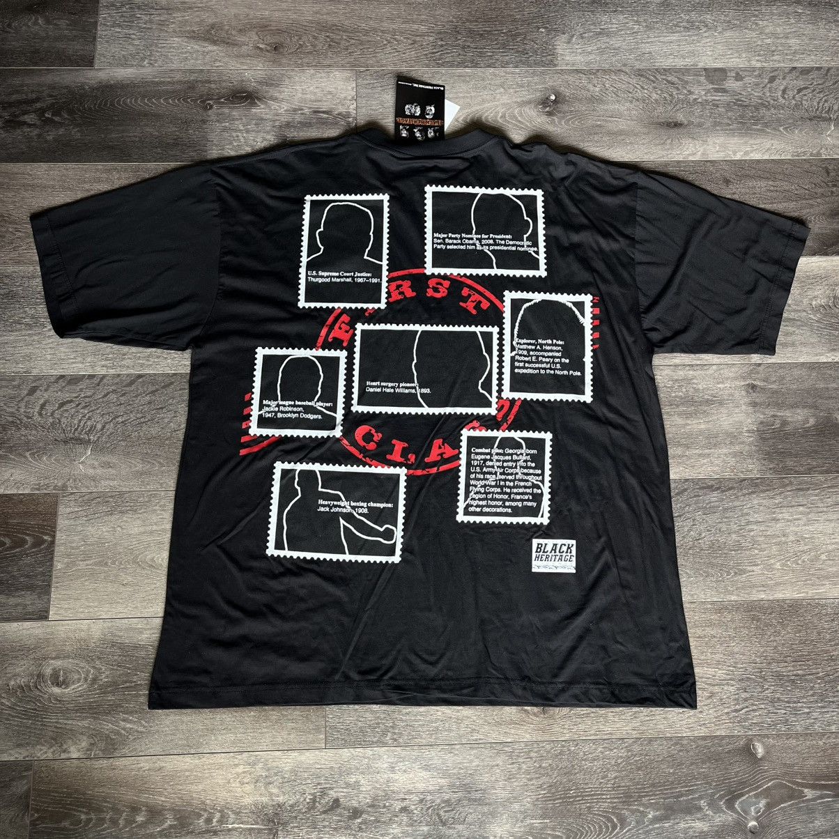Vintage New Vintage Black Heritage Stamps Logo Black History T Shirt Size US XXL / EU 58 / 5 - 2 Thumbnail