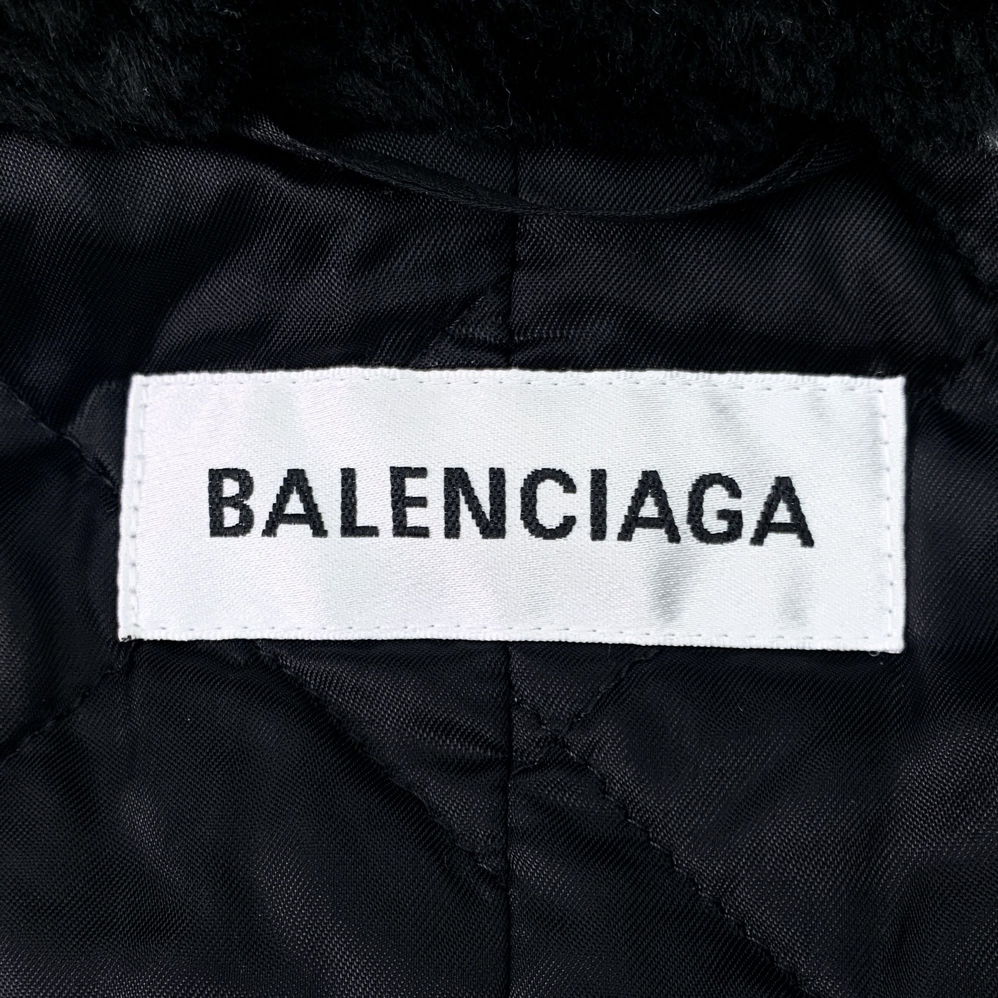Balenciaga Balenciaga Logo Overcoat Black Allover Print (Size XXS) Size XXS / US 00 / IT 34 - 2 Thumbnail
