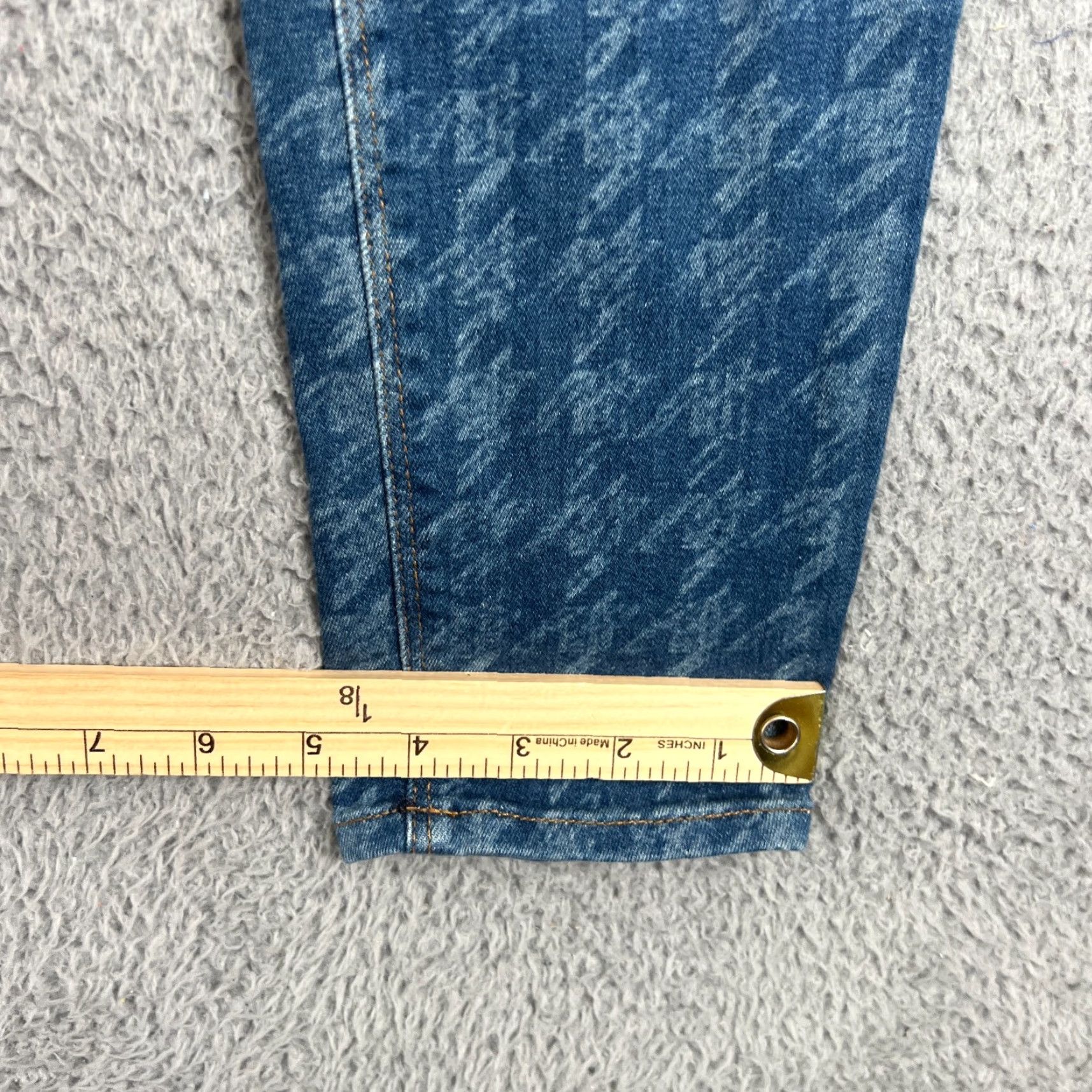 Hudson VINTAGE Hudson Womens Skinny Jeans Size 28 Blue Houndstooth Print Modern 5-Pocket Size 28" / US 6 / IT 42 - 2 Thumbnail