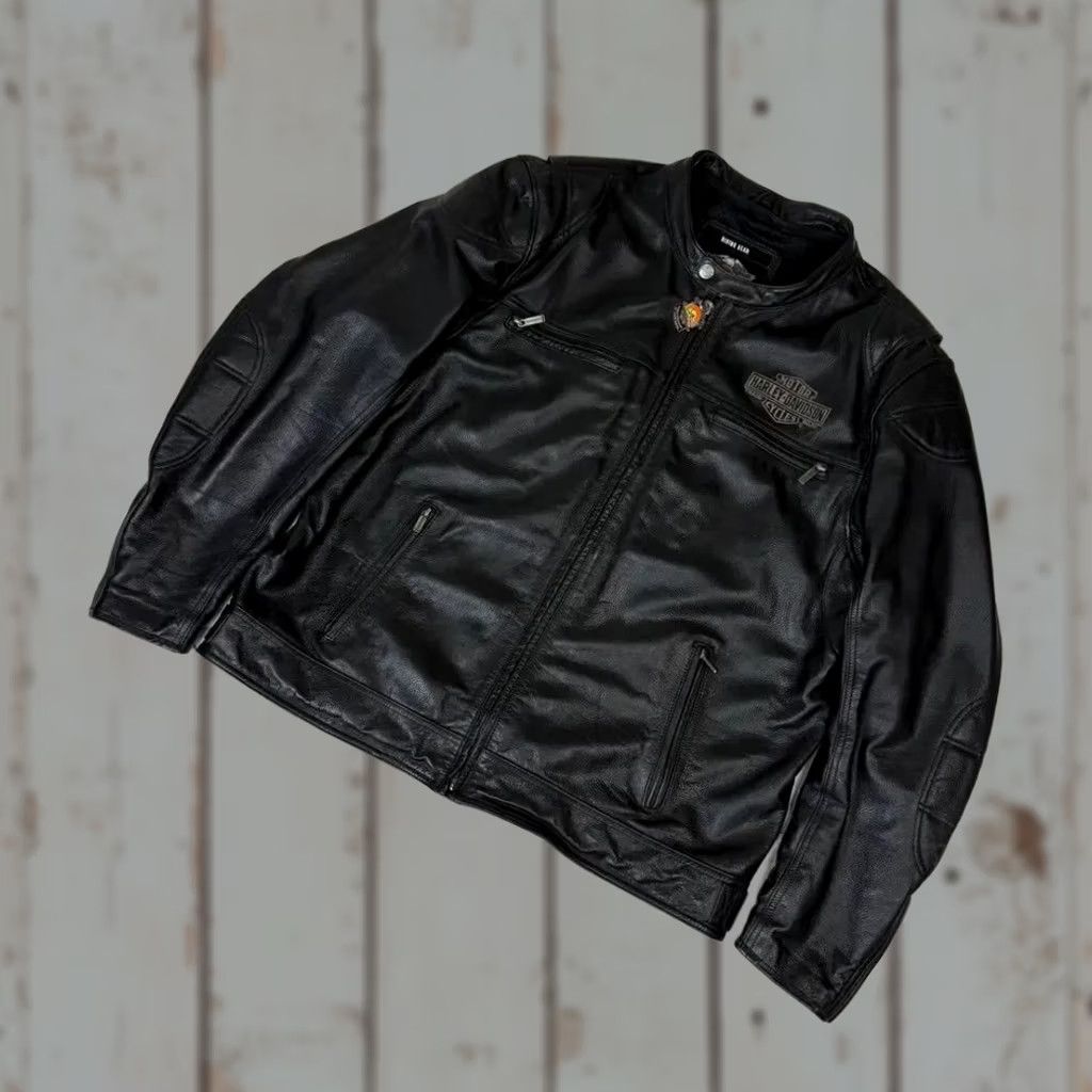 Harley Davidson VINTAGE Harley-Davidson Biker Leather Jacket Motorcycle Jacket Men 2XL Black Size US XXL / EU 58 / 5 - 1 Thumbnail