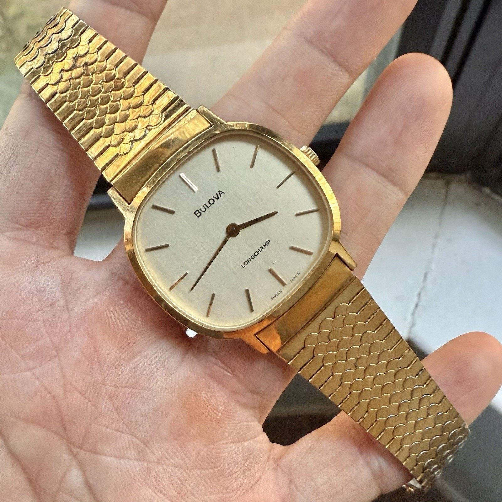 Bulova × Vintage Vintage Bulova Longchamp Swiss Watch Gold Tone Snake Scale Size ONE SIZE - 1 Thumbnail