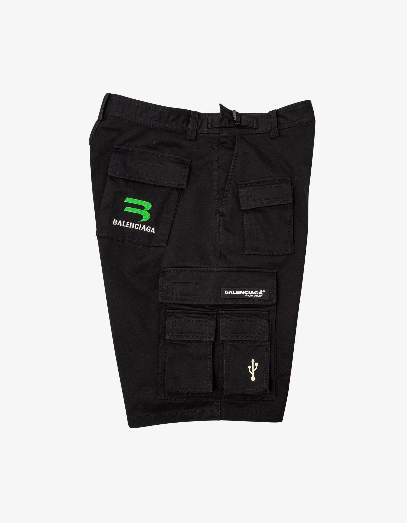 Balenciaga o1in1g1024 Gamer Shorts in Black Size US 28 / EU 44 - 3 Thumbnail