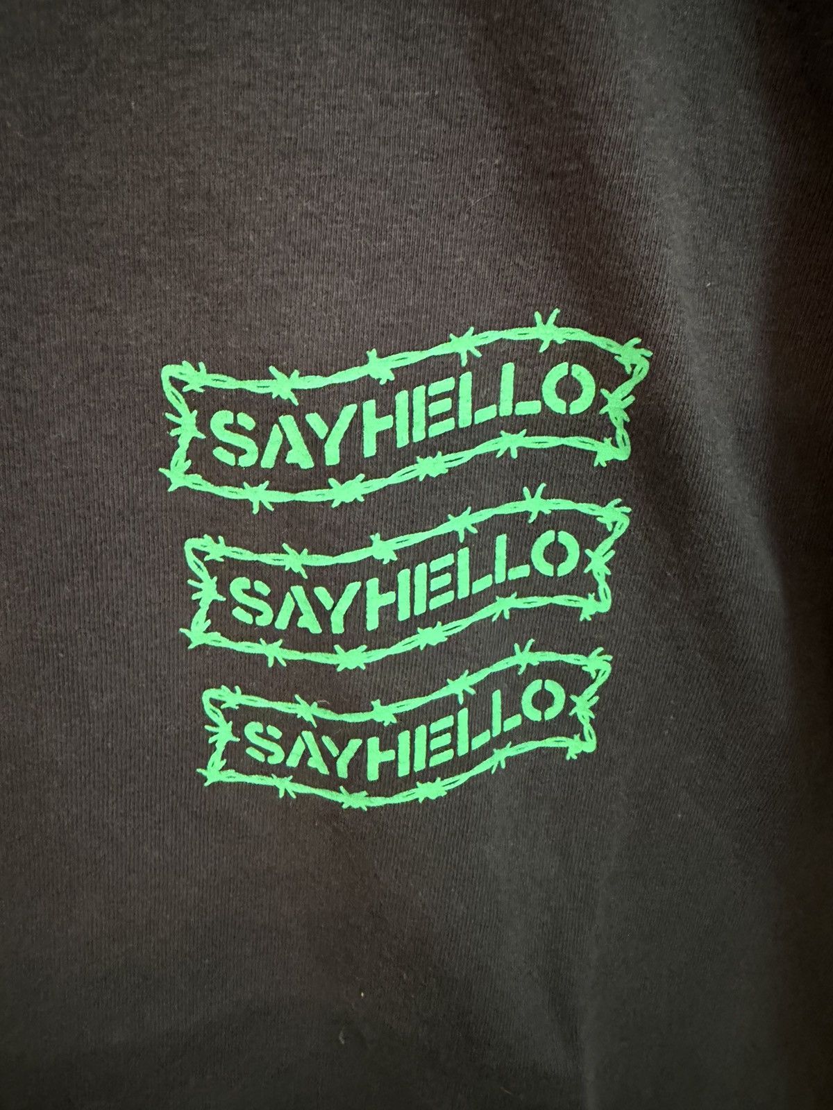 SAYHELLO SAYHELLO TOKYO Barbed Wire Navy Green Logo Tee Size L Size US L / EU 52-54 / 3 - 2 Thumbnail