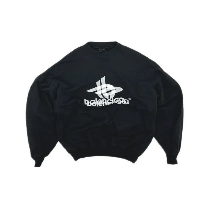 Balenciaga Balenciaga Balenciaga Black Logo Print Oversized Sweatshir Size US M / EU 48-50 / 2 - 2 Thumbnail