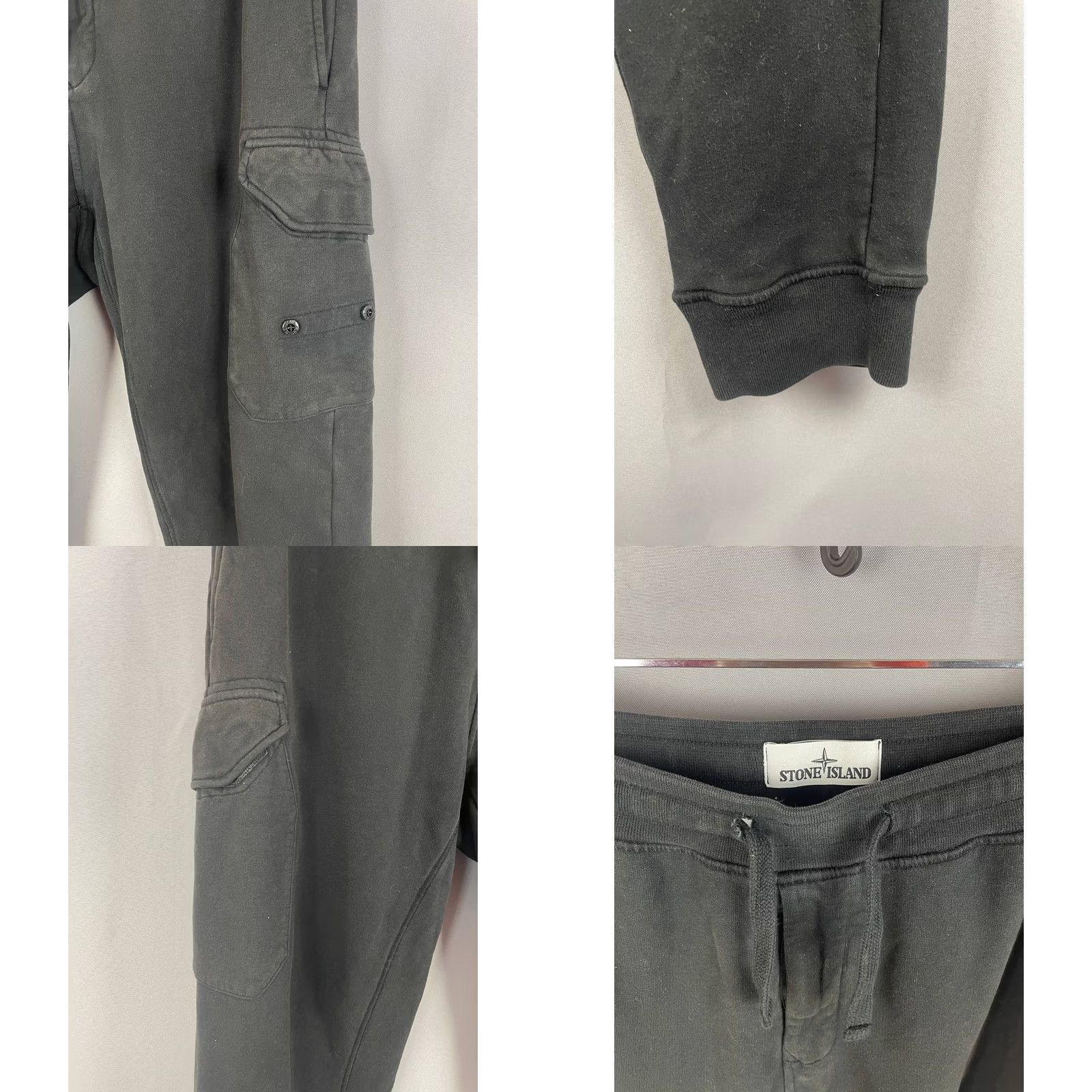 Stone Island Stone Island Mens Pant L Black Cotton Drawstring Joggers Pockets Cargo Pocket Slash Pocket Regular Waist 32in Inseam 31in Size US 33 - 8 Thumbnail