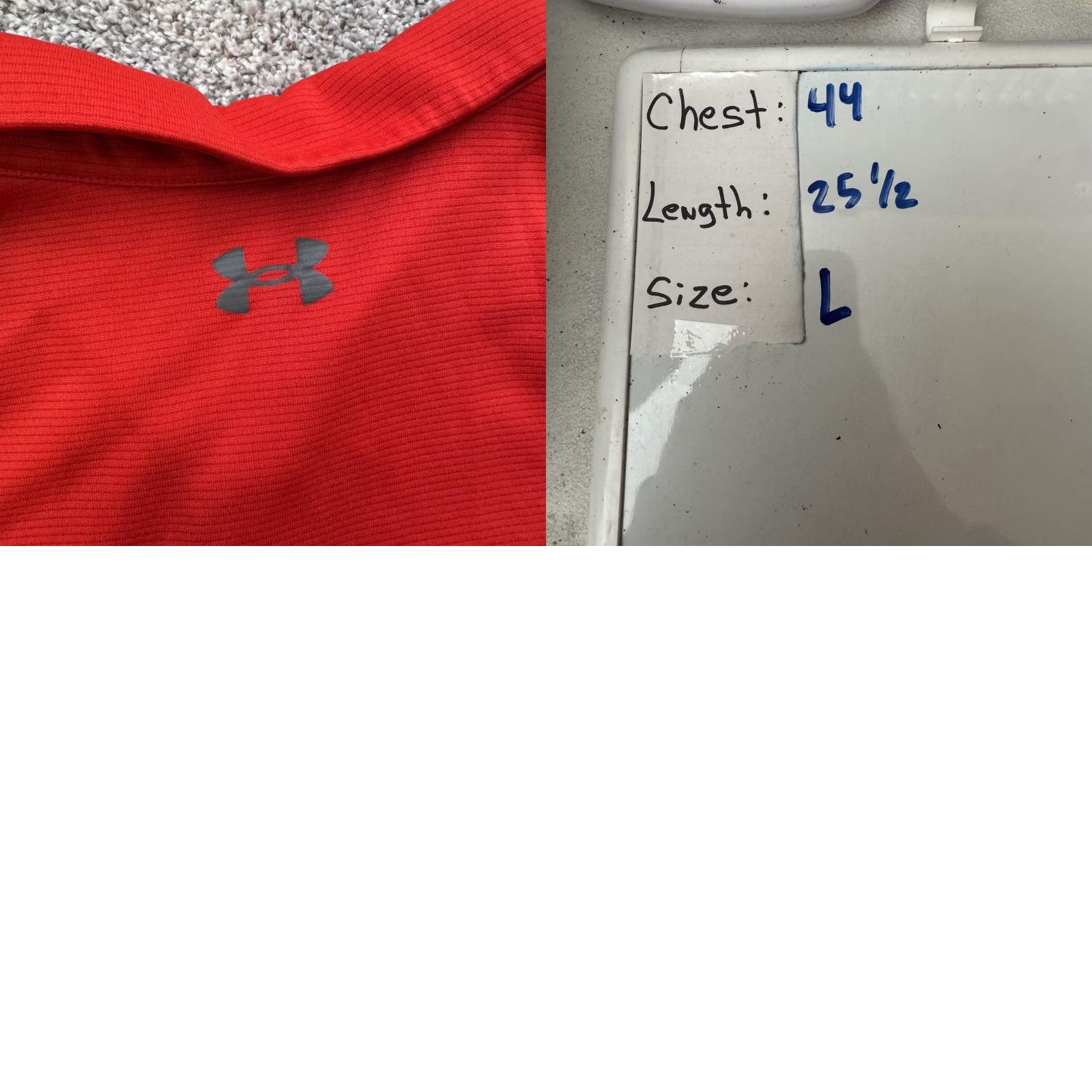 Under Armour Under Armour Polo Shirt Mens L Red 100% Polyester Athletic Golf Performance Lightweight Breathable Moisture Wicking Tagless Short Sleeve Vintage: No Size US L / EU 52-54 / 3 - 9 Thumbnail