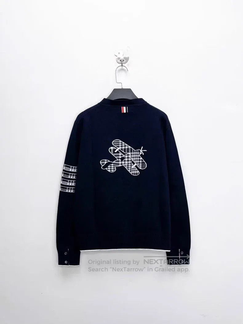 Thom Browne Thom Browne Navy Knit Cardigan Jacket Size US M / EU 48-50 / 2 - 2 Thumbnail