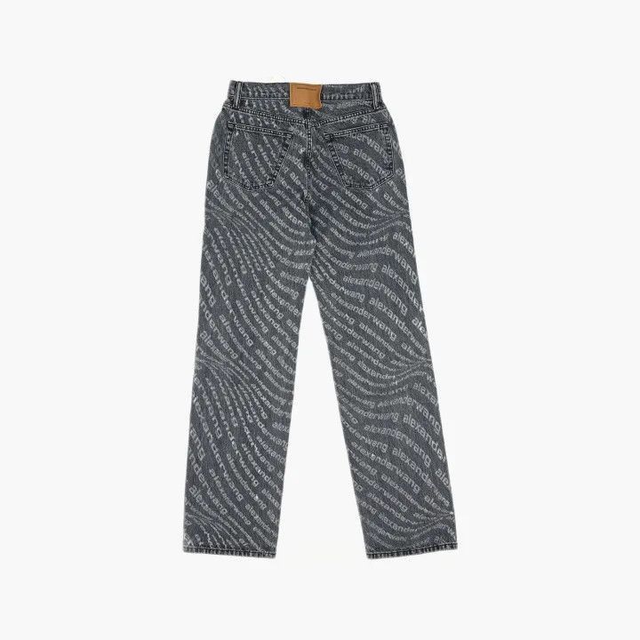 Alexander Wang Alexander Wang Letter Print Straight Leg Jeans - Size 26" / US 2 / IT 38 - 3 Thumbnail