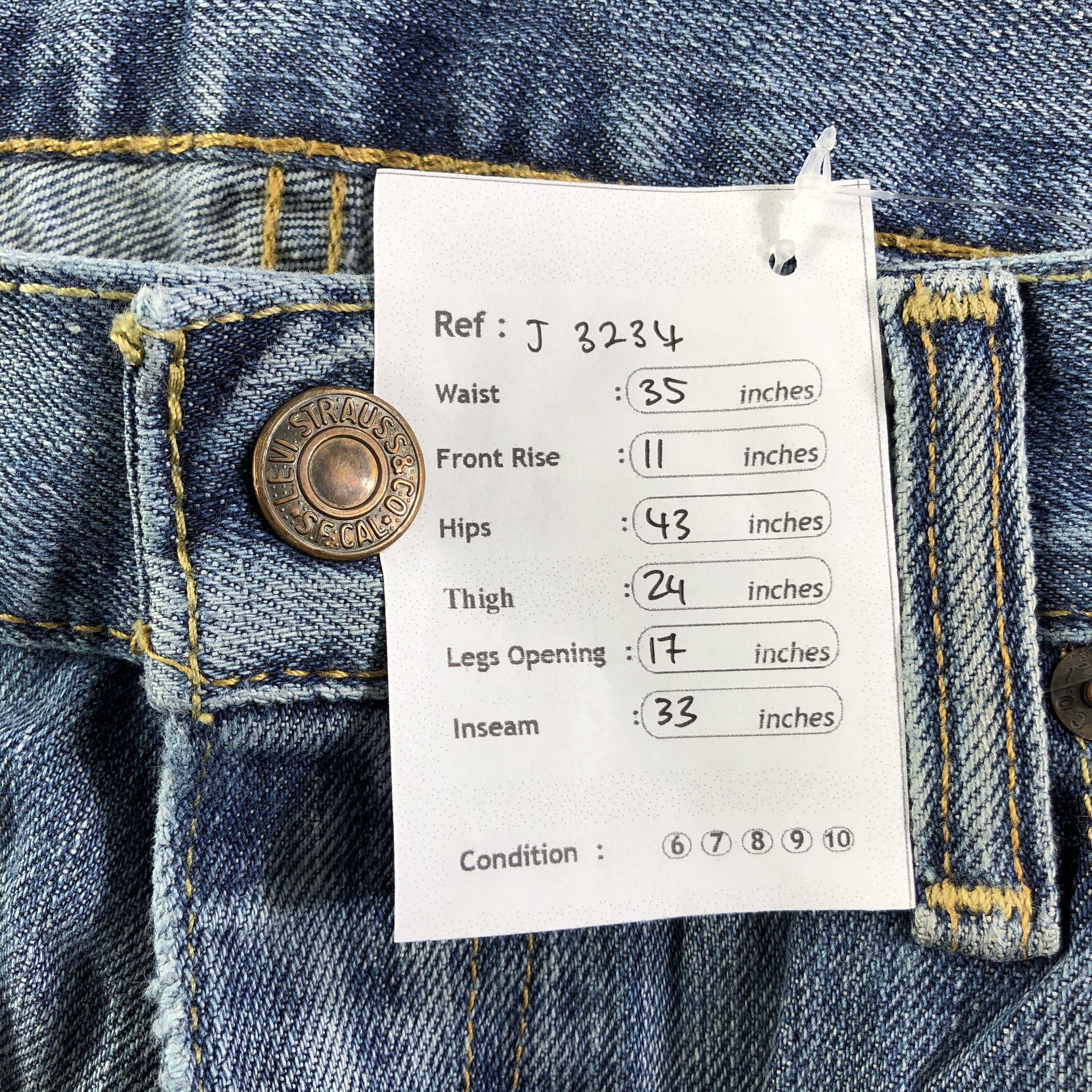 Levi's Vintage Blue Wash Levis 569 Jeans-J3234 Size US 35 - 11 Thumbnail