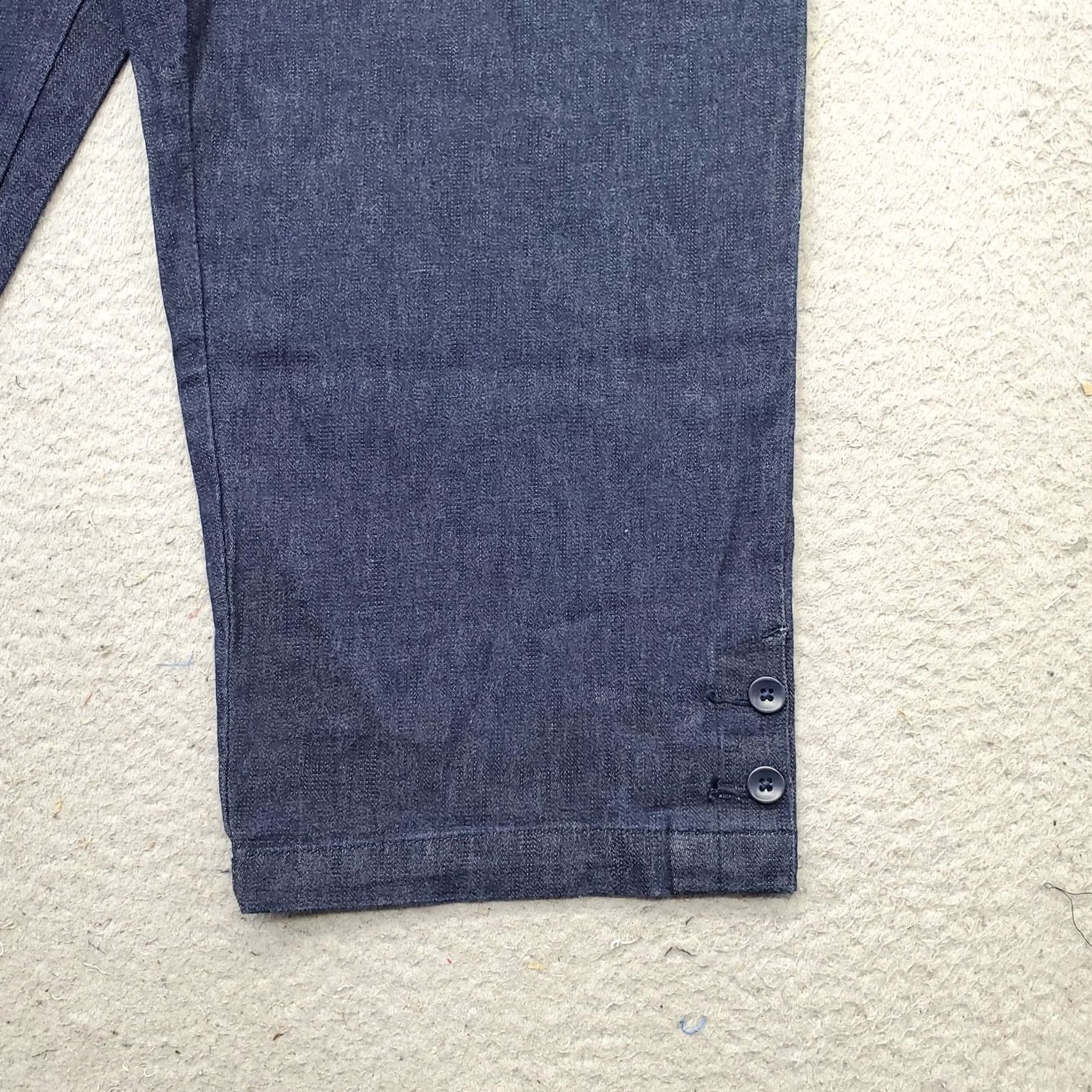 Vintage Karen Scott Womens Cropped Jeans Size 12 Blue Dark Wash Ankle Button Wide Leg Denim Jeans Size 34" / US 12 / IT 48 - 3 Thumbnail