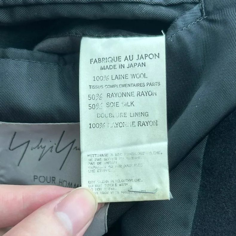 Yohji Yamamoto Yohji Yamamoto Yohji Yamamoto Black Wool Overcoat Size S Size US S / EU 44-46 / 1 - 7 Thumbnail