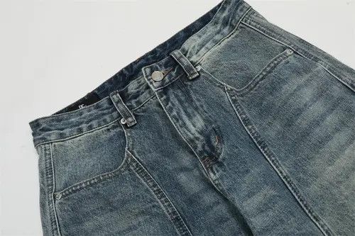 Handmade × Japanese Brand × Jean Pants American retro washed distressed patchwork jeans Size US 34 / EU 50 - 4 Thumbnail