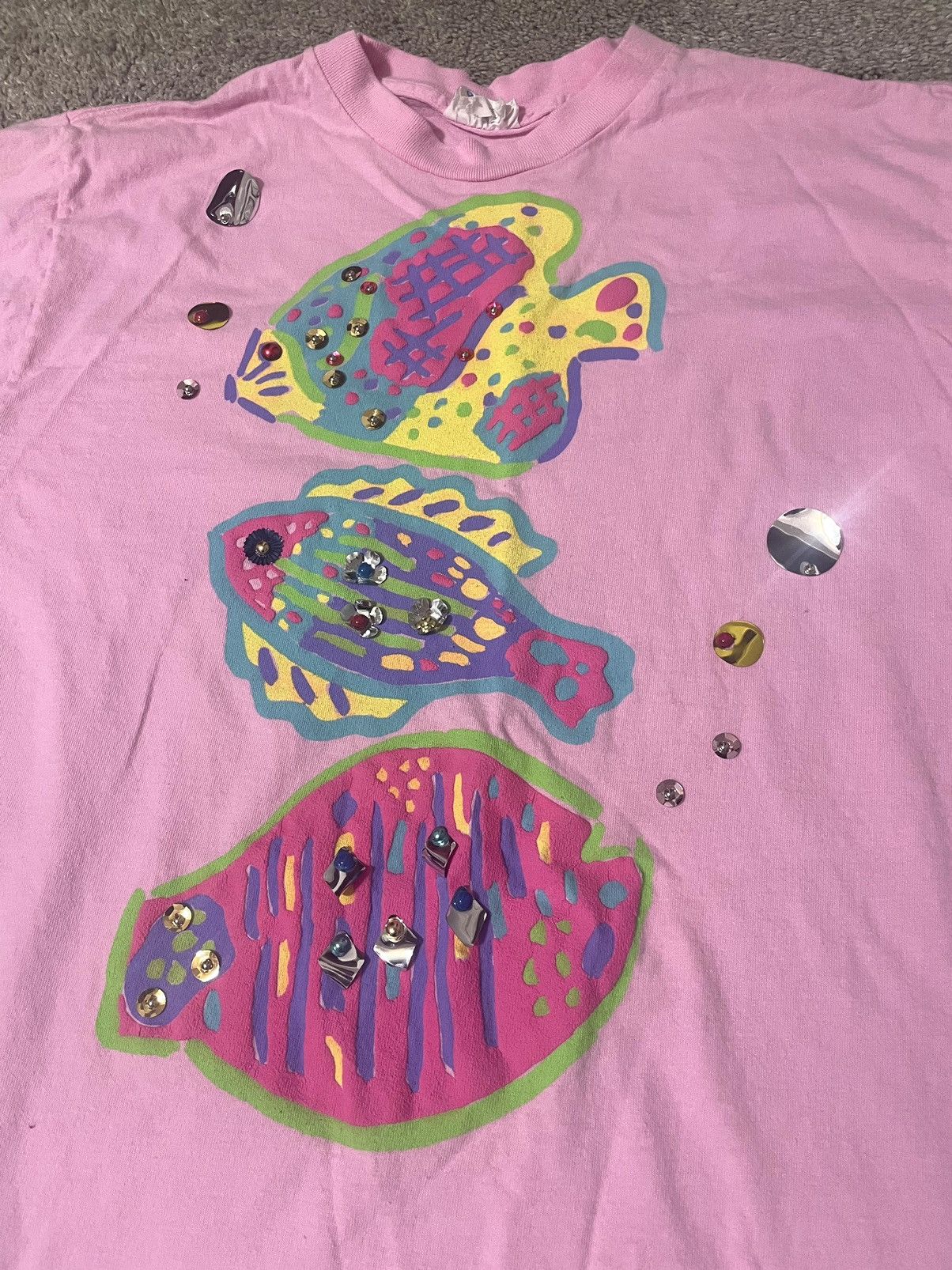 Other Vintage 90s Fish T Shirt One Size Single Stitch Made In USA Size ONE SIZE - 1 Thumbnail