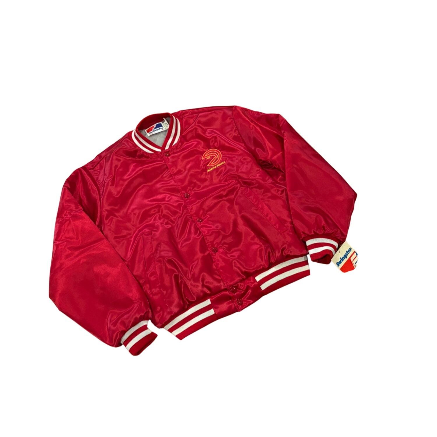 Swingster Deadstock Vintage 1980's Swingster Atlanta Hawks NBA Satin J Size US L / EU 52-54 / 3 - 3 Thumbnail