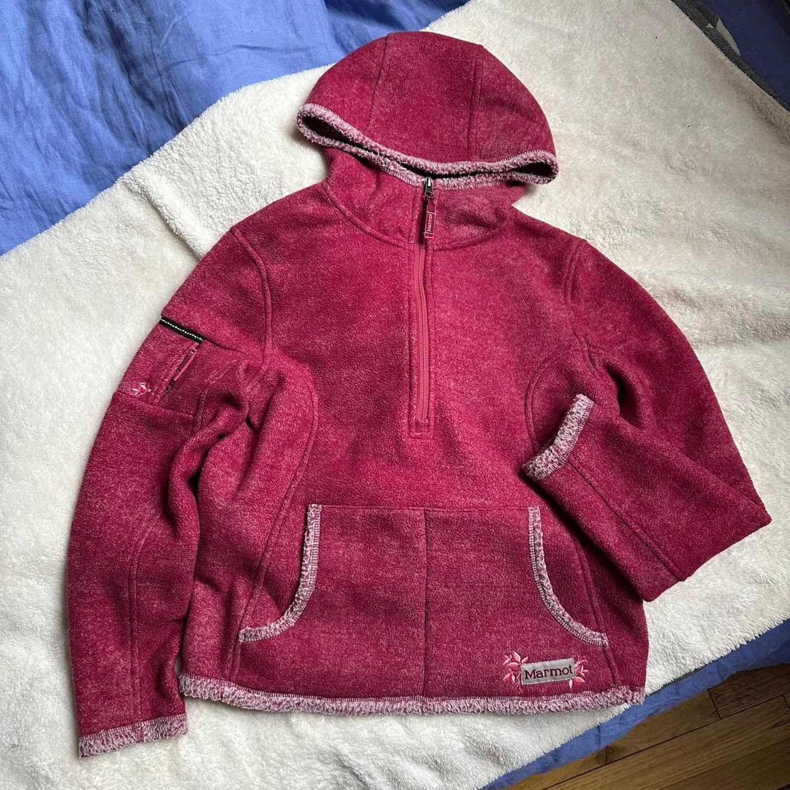 Marmot × Vintage Cute Marmot Vintage Y2K Pink Rose Sweater Zip Pullover Size L / US 10 / IT 46 - 1 Thumbnail
