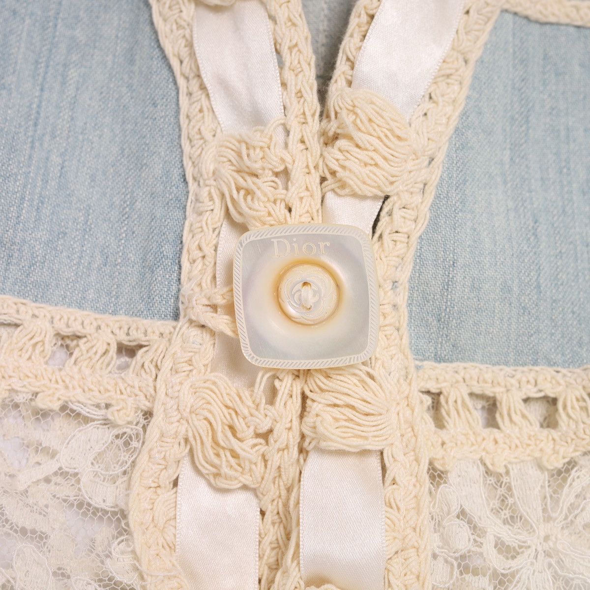 Dior Christian Dior by Galliano 2005 Lace Crochet Jacket Denim Size S / US 4 / IT 40 - 15 Thumbnail