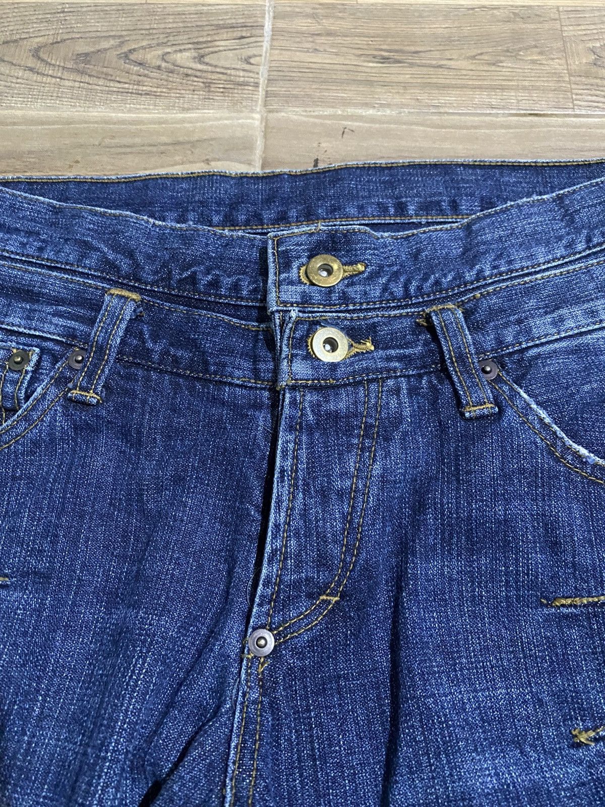 If Six Was Nine × Japanese Brand × Le Grande Bleu (L.G.B.) 🇯🇵 NIL ADMIRARI DOUBLE WAIST SNAKE FLARED JEANS Size US 30 / EU 46 - 4 Thumbnail