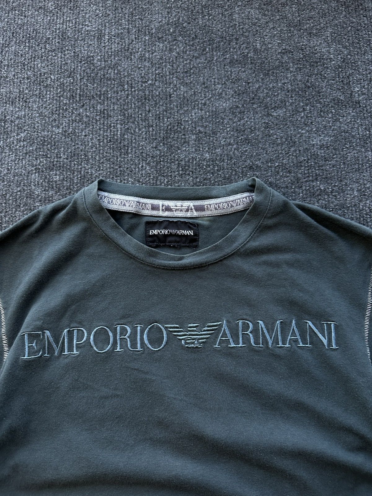 Armani 🚨EMPORIO ARMANI JEANS LONGSLEEVE VNTG 90s Italy BIG LOGO Size US M / EU 48-50 / 2 - 3 Thumbnail