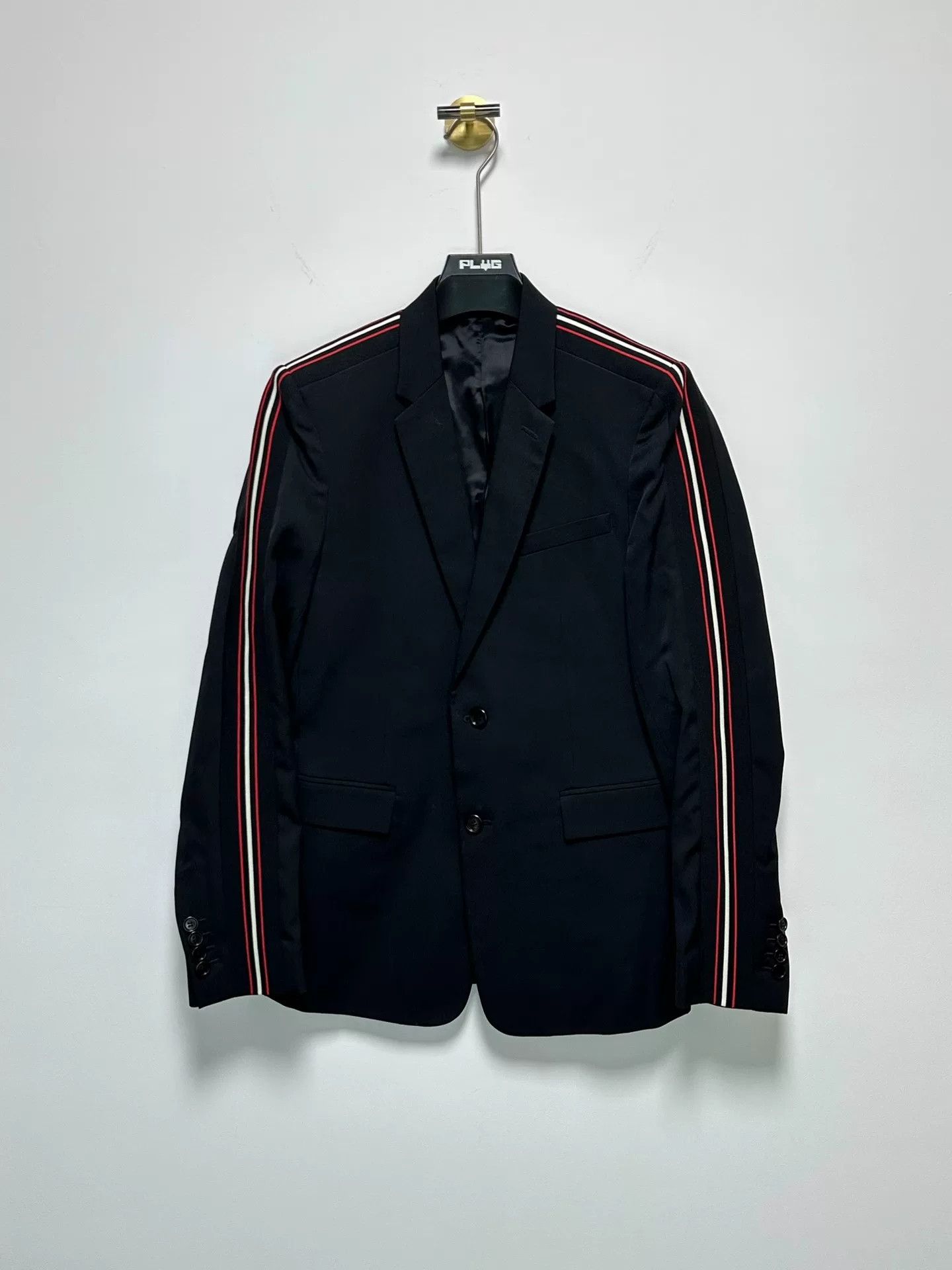 Dior Dior Red-White Ribbon Sleeve Black Blazer Size US S / EU 44-46 / 1 - 1 Thumbnail