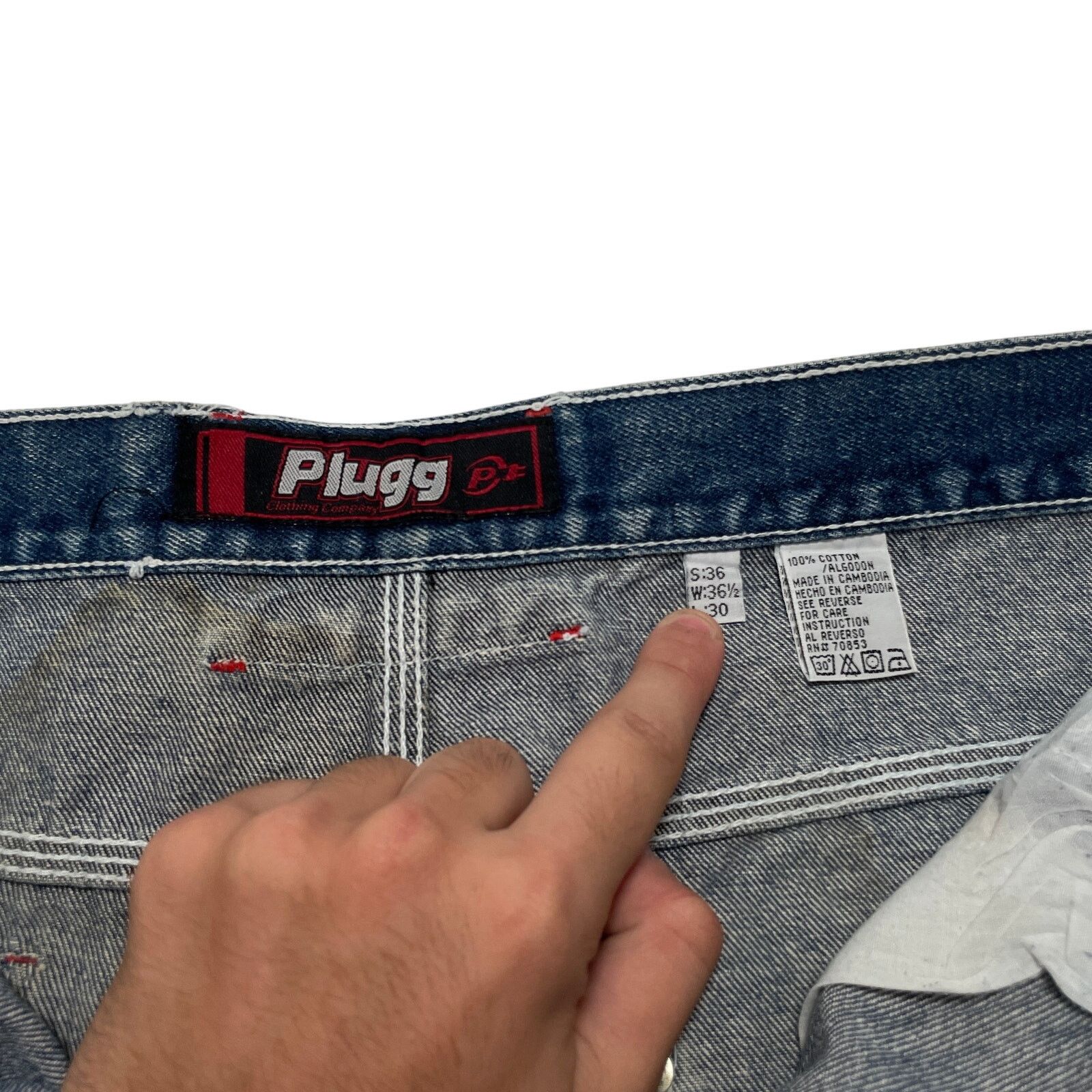 Vintage Deadstock VTG Y2K 90's Plugg Jeans Carpenter Wide Leg 36x29 Size US 36 / EU 52 - 5 Thumbnail