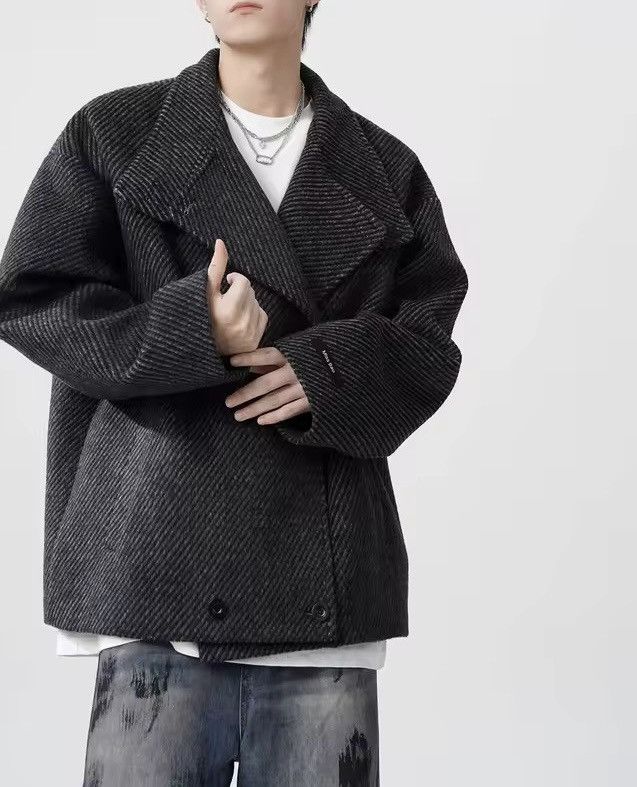 Vintage Retro Y2k Wool Blend Warm Loose Trendy Coat Jacket Size US XL / EU 56 / 4 - 4 Thumbnail