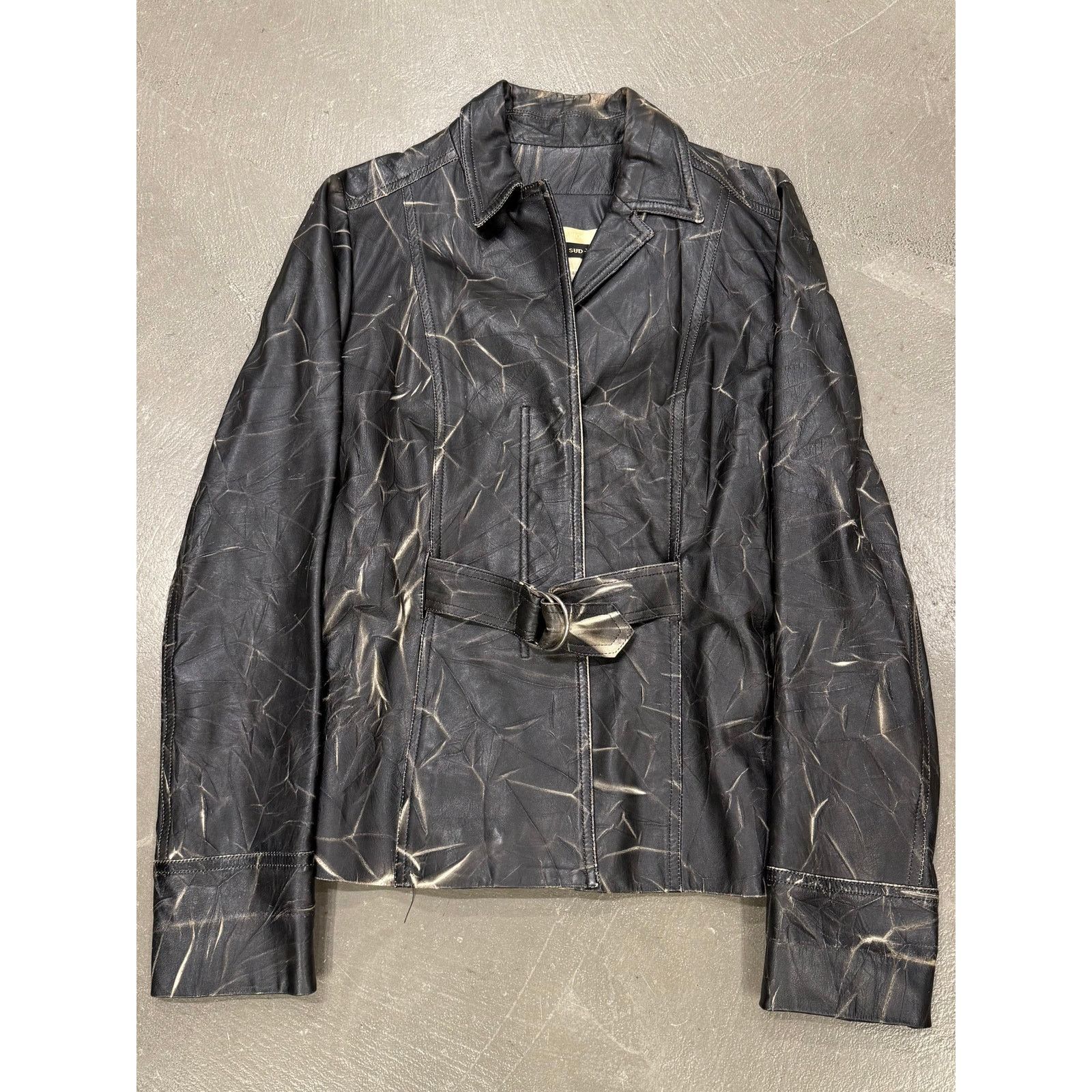 plein sud 2000s Plein Sud dyed effect distressed leather jacket Size S / US 4 / IT 40 - 1 Thumbnail