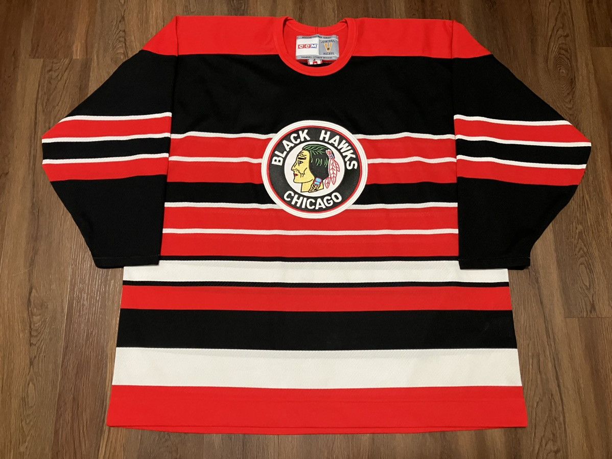 Ccm Chicago Blackhawks Chelios CCM NHL Hockey Jersey Size JUMBO Size US XXL / EU 58 / 5 - 1 Thumbnail