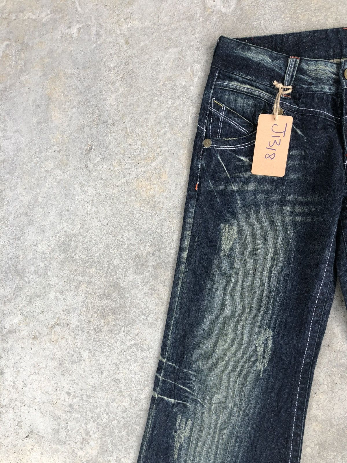 Japanese Oahu Flared Jeans Distressed Jeans