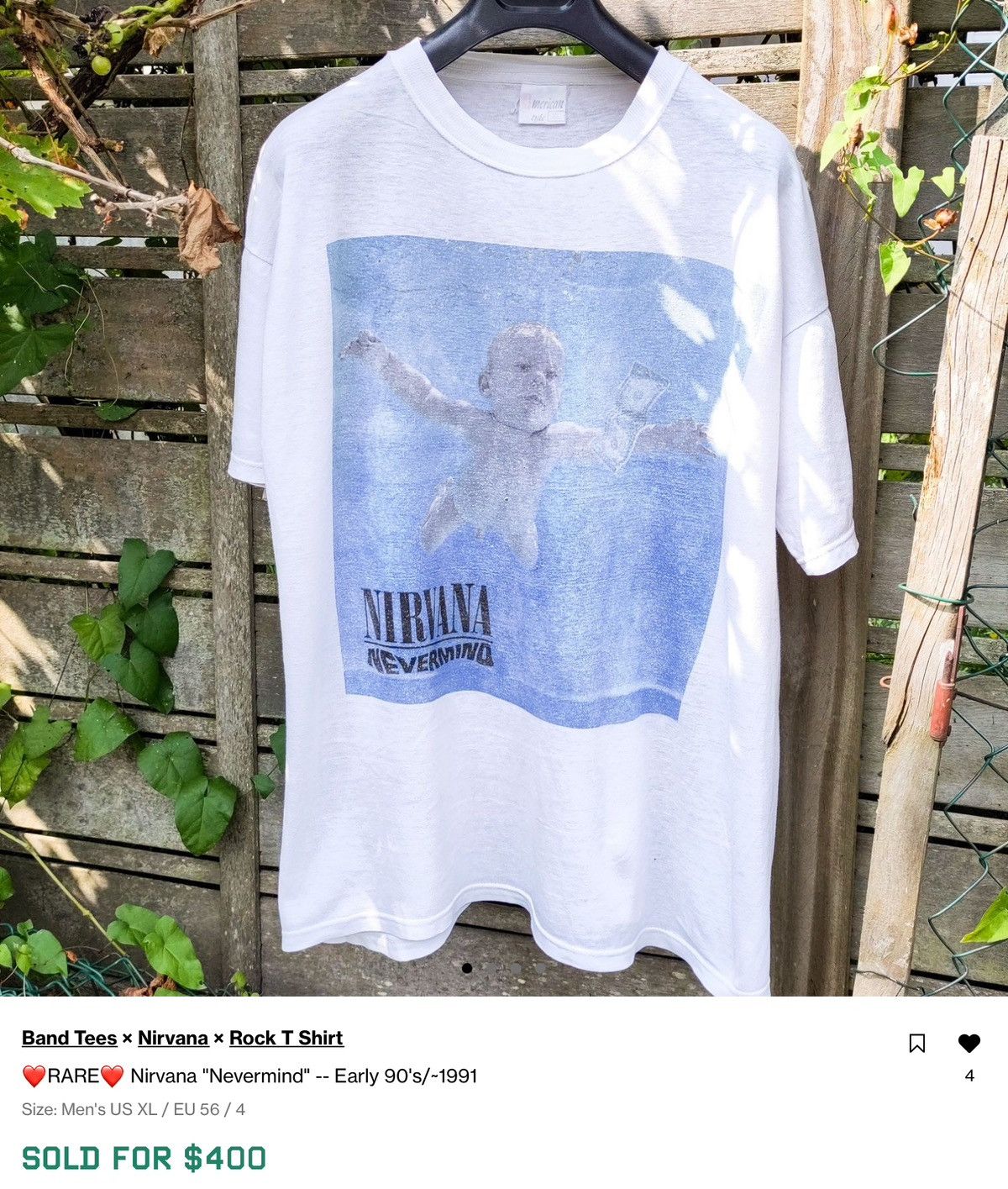 Band Tees × Nirvana Band Nirvana "Nevermind" - 20th anniversary editions Size US M / EU 48-50 / 2 - 2 Thumbnail
