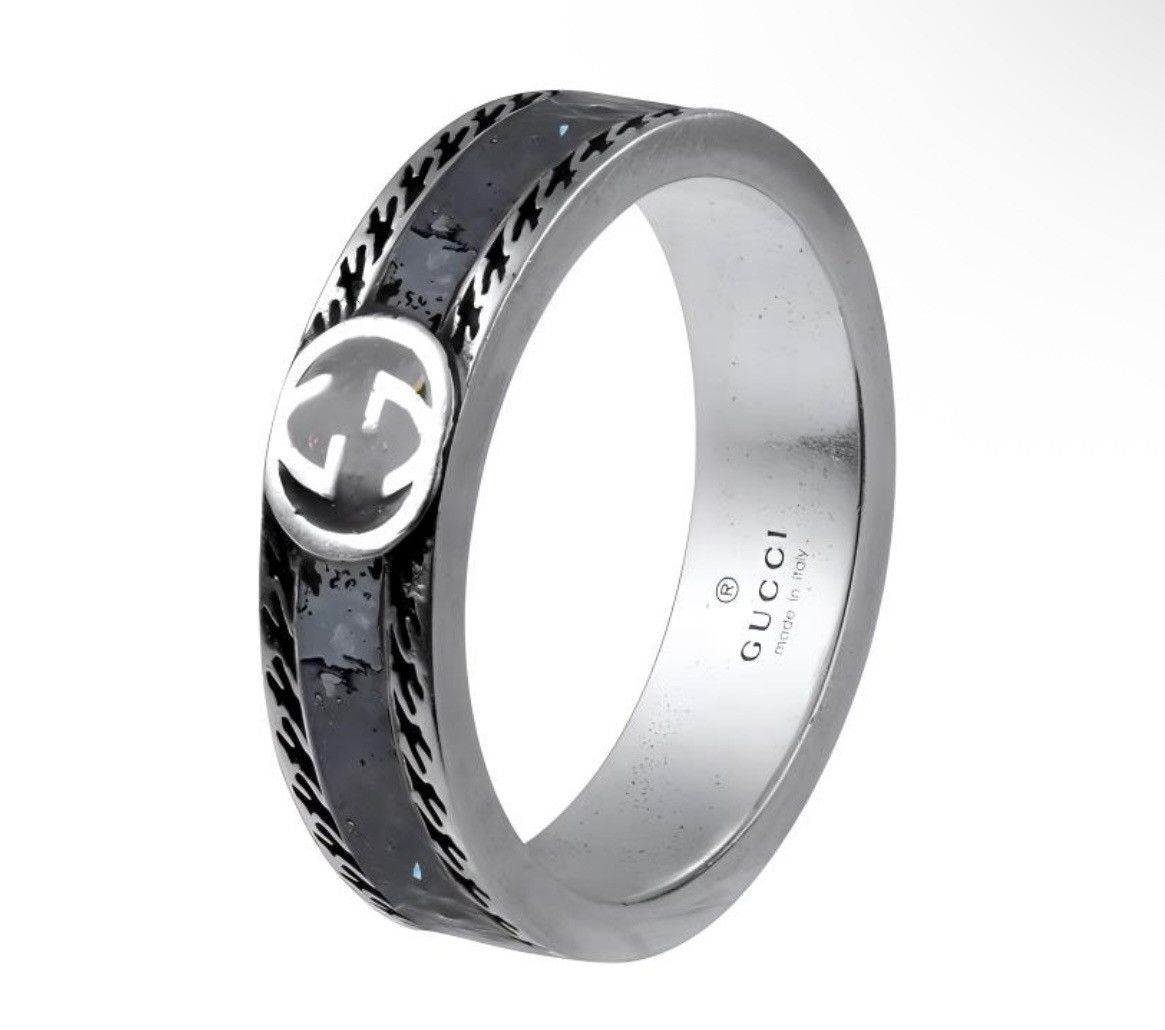 Gucci Gucci GG Sterling Silver Enamel Ring AG 925 645573 Size ONE SIZE - 1 Thumbnail